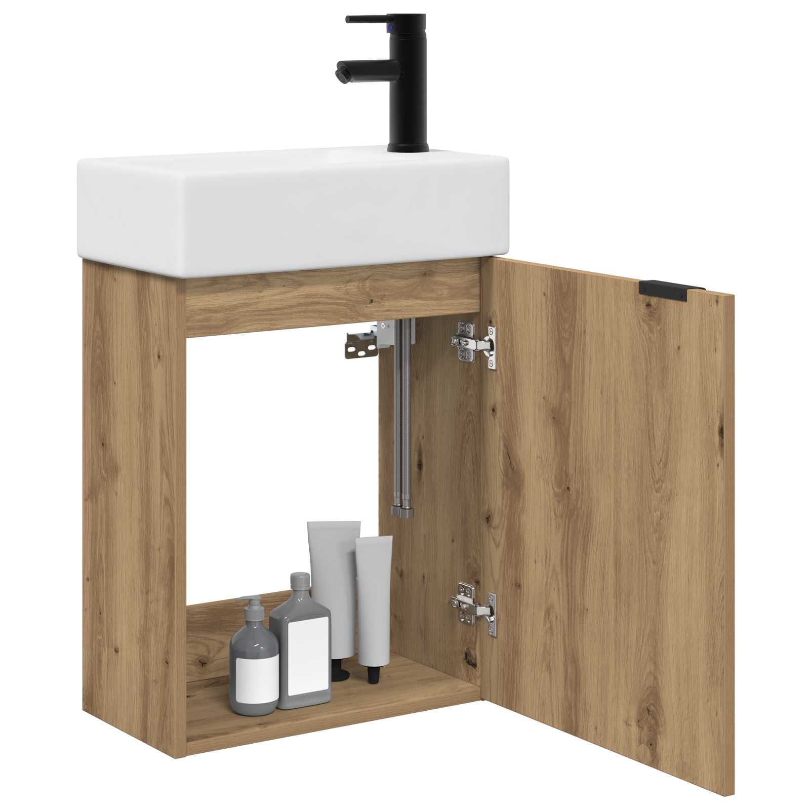 Badezimmer Waschtischunterschrank mit Wasserhahn Artisan-Eiche