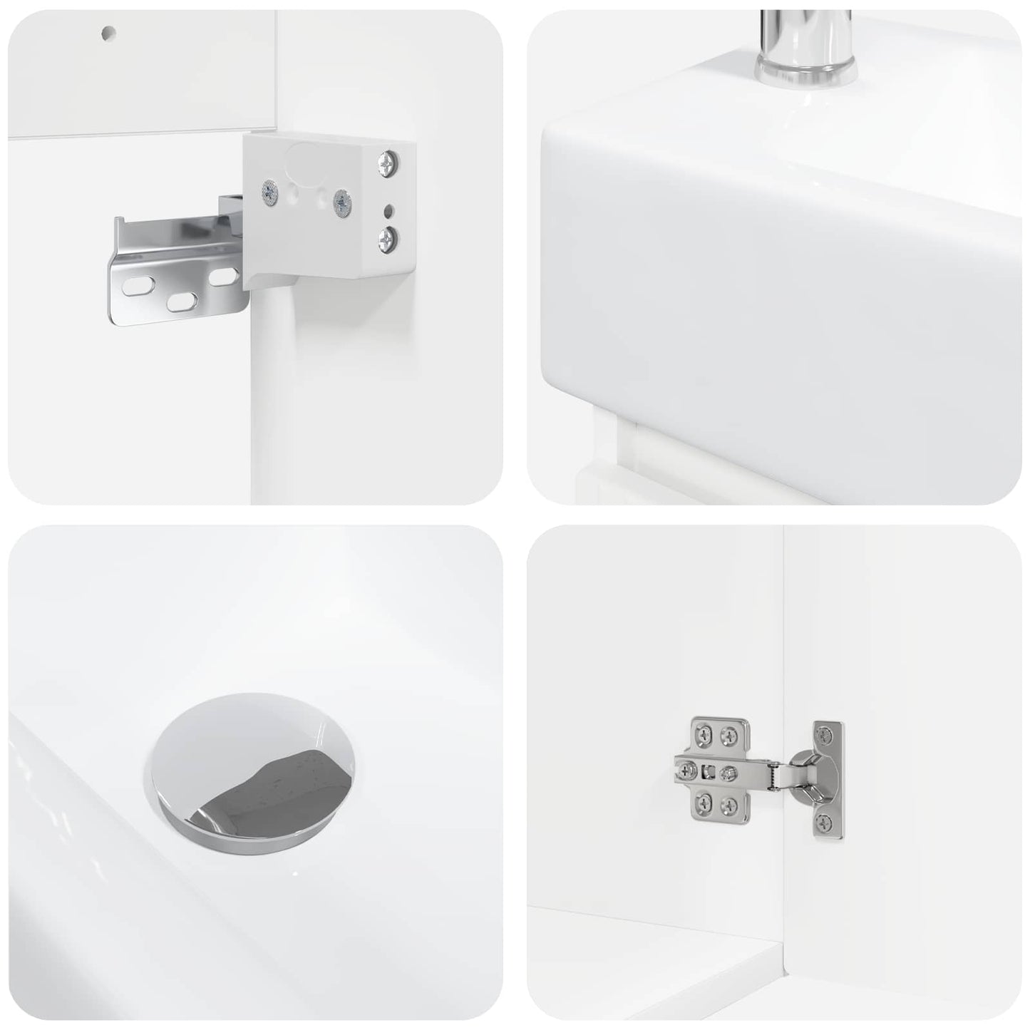 Badezimmer Waschtischunterschrank mit Wasserhahn Weiß