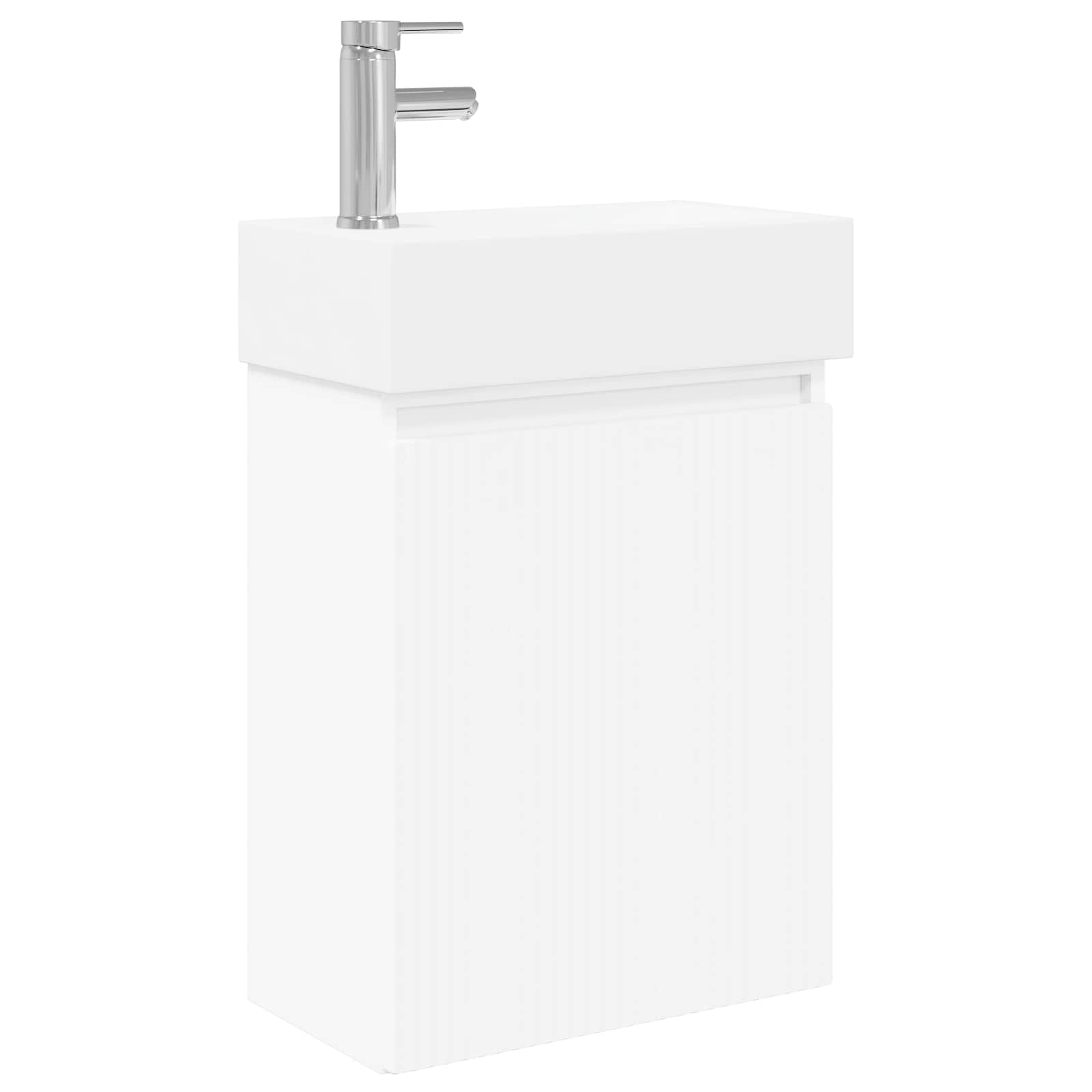 Badezimmer Waschtischunterschrank mit Wasserhahn Weiß