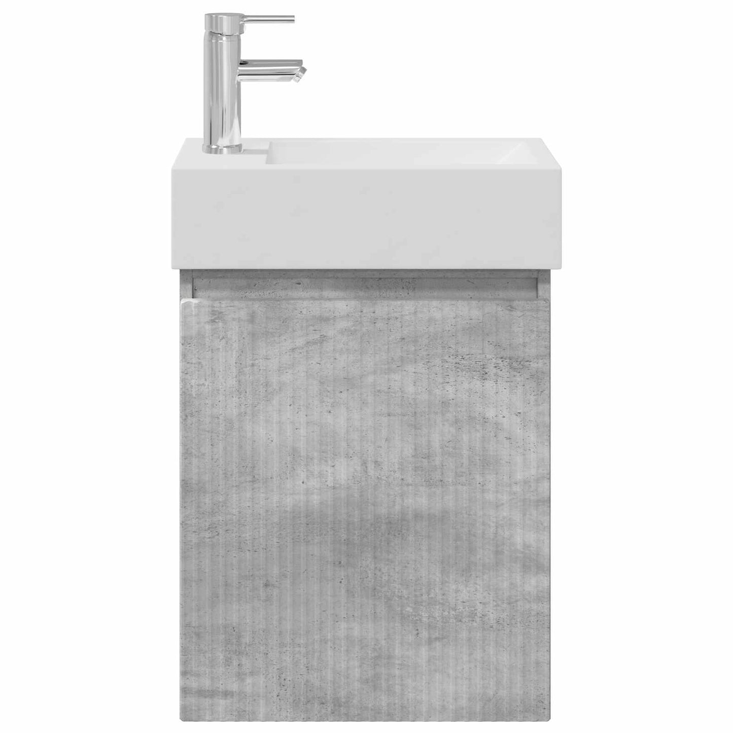 Badezimmer Waschtischunterschrank mit Wasserhahn Betongrau