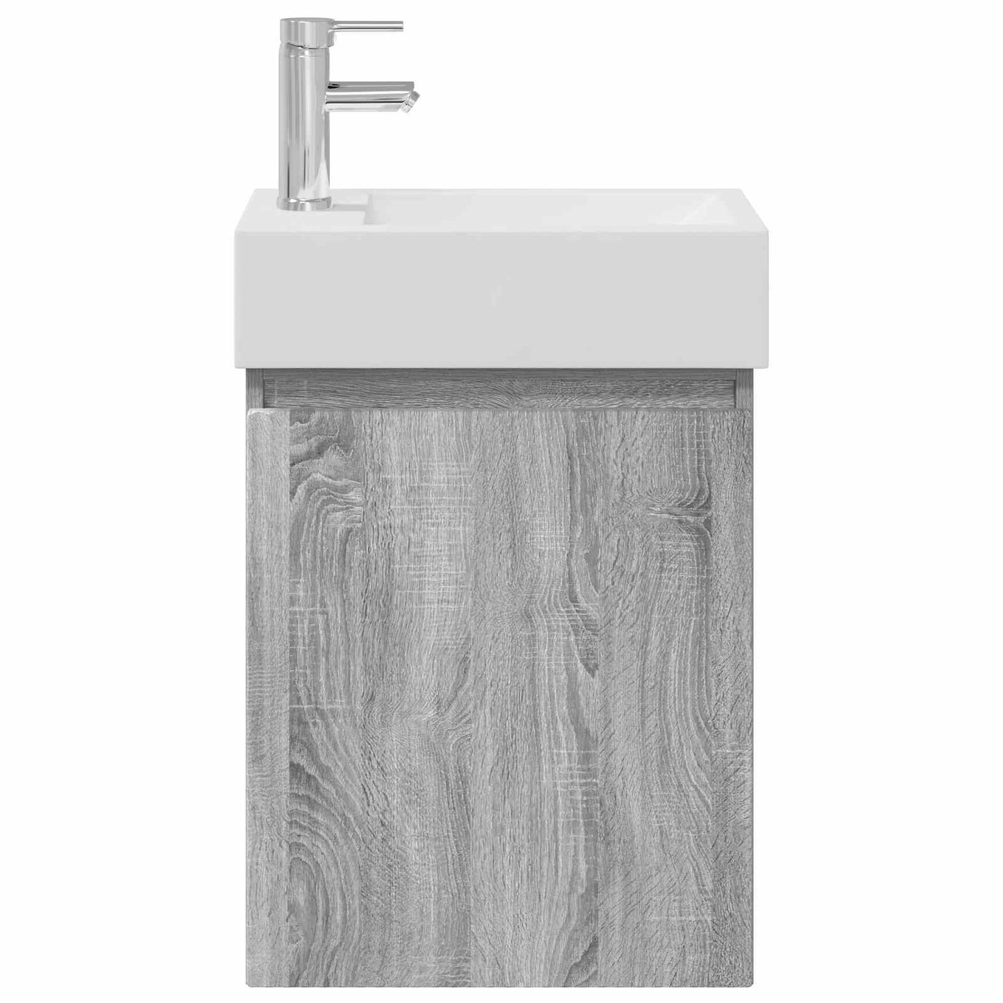 Badezimmer Waschtischunterschrank mit Wasserhahn Grau Sonoma