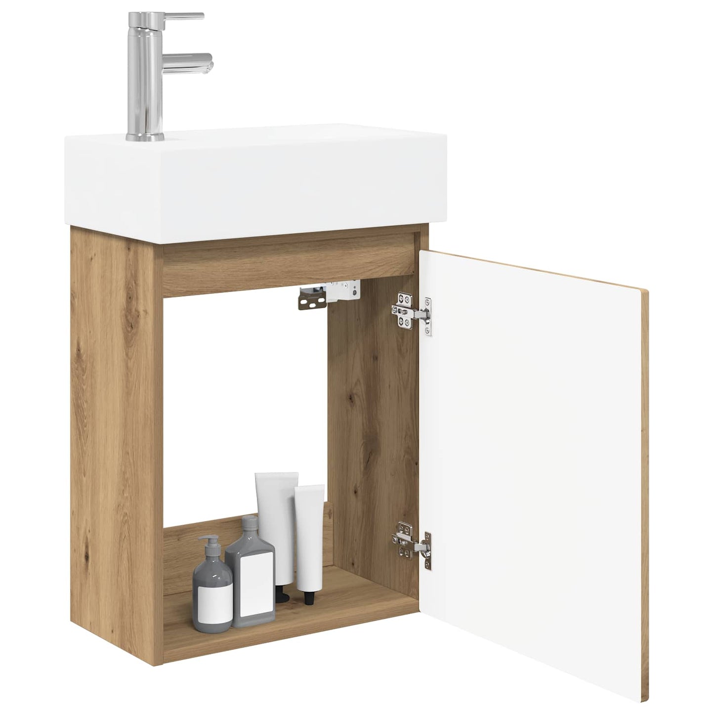 Badezimmer Waschtischunterschrank mit Wasserhahn Artisan-Eiche