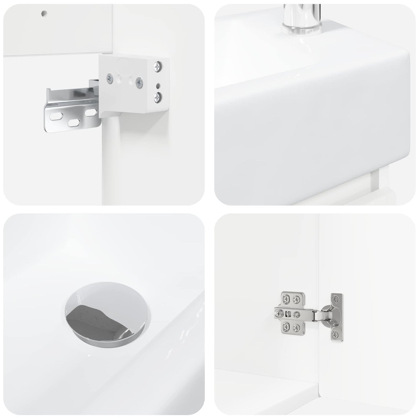 Badezimmer Waschtischunterschrank mit Wasserhahn Weiß