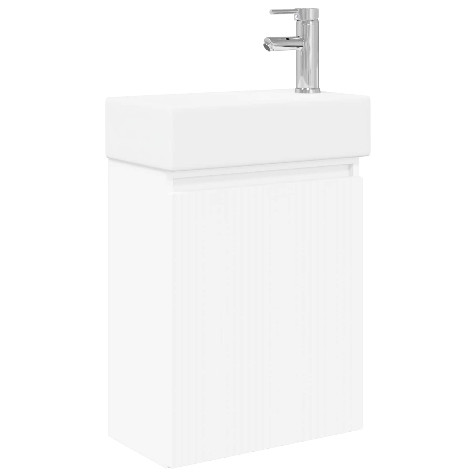 Badezimmer Waschtischunterschrank mit Wasserhahn Weiß