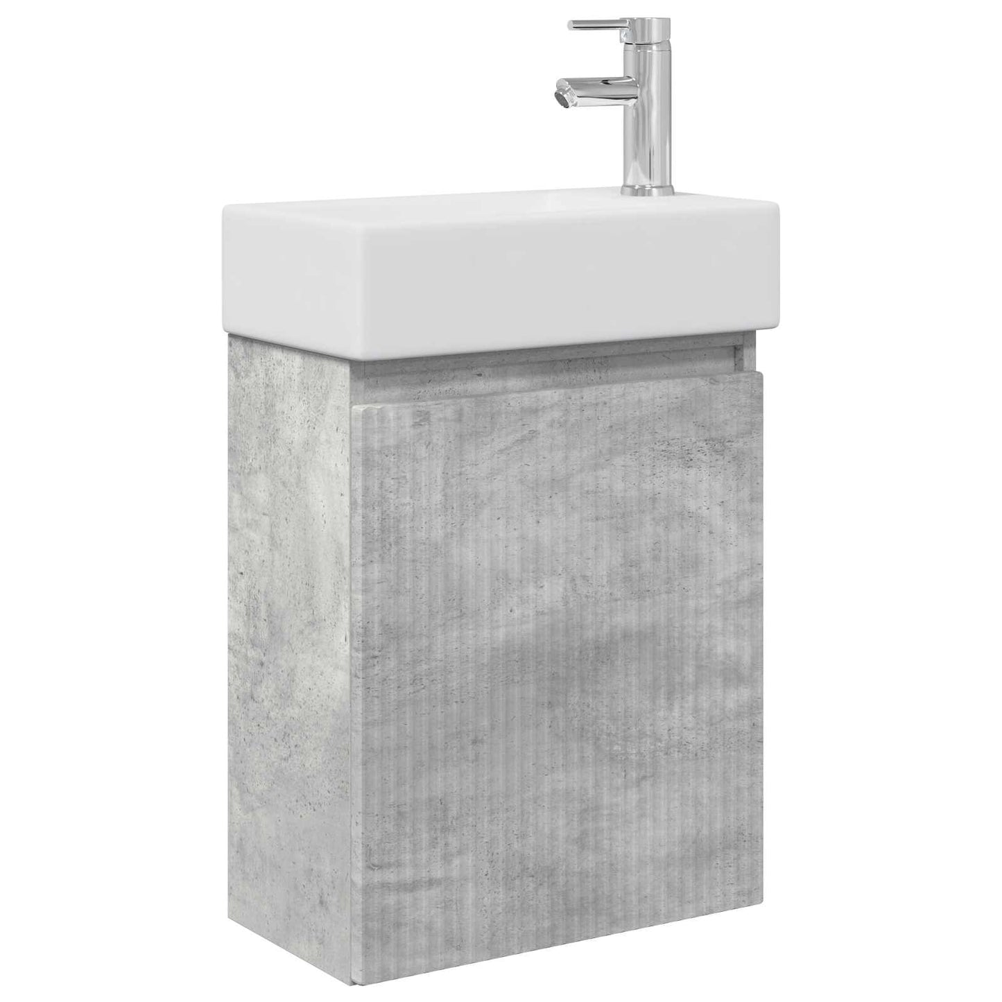 Badezimmer Waschtischunterschrank mit Wasserhahn Betongrau