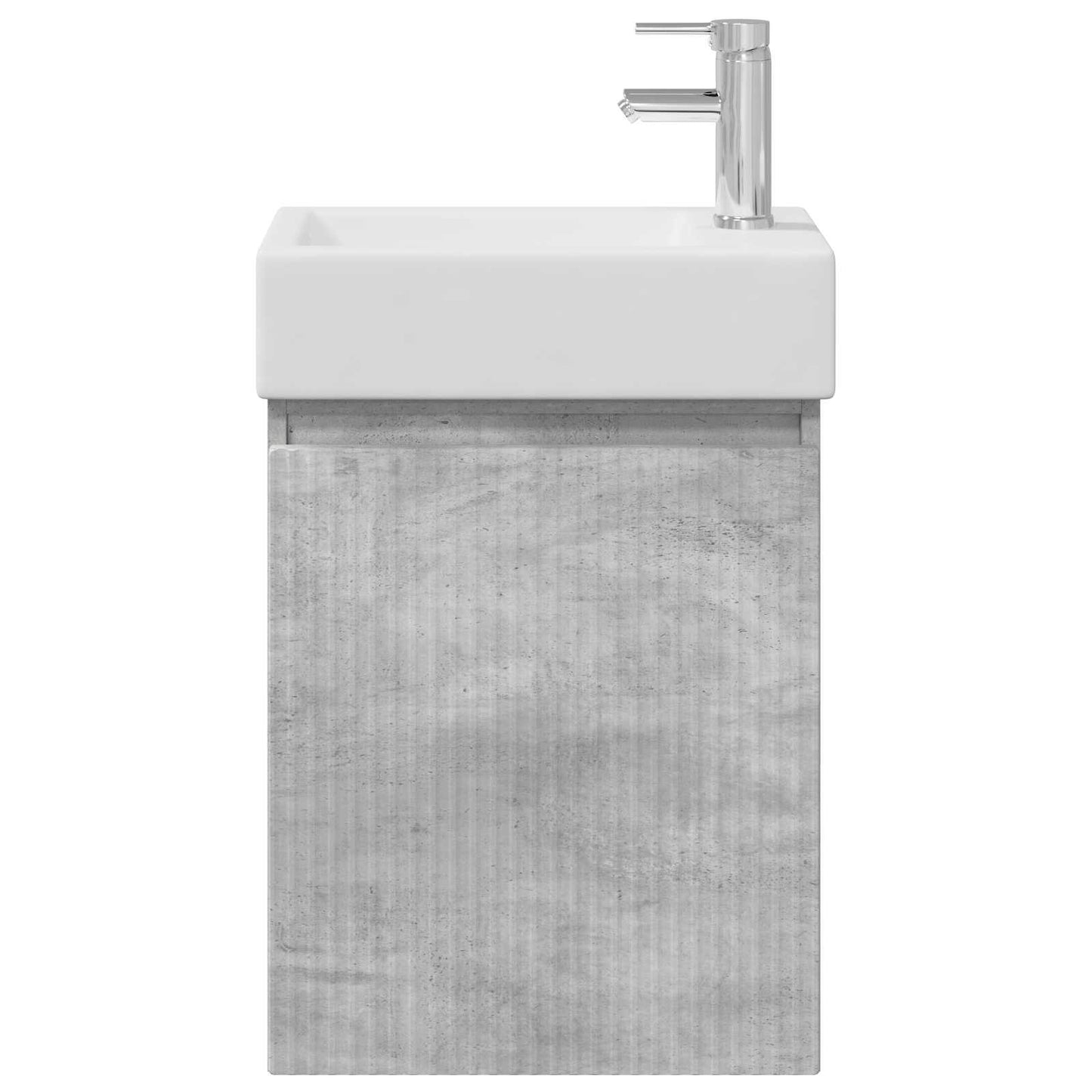 Badezimmer Waschtischunterschrank mit Wasserhahn Betongrau