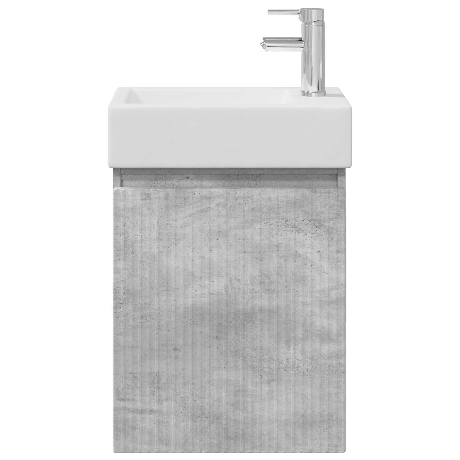 Badezimmer Waschtischunterschrank mit Wasserhahn Betongrau