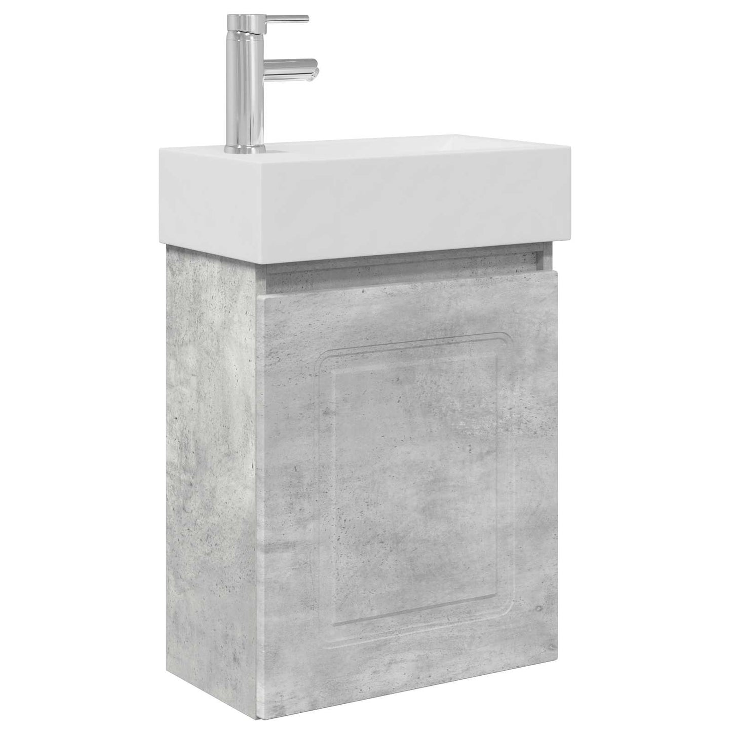 Badezimmer Waschtischunterschrank mit Wasserhahn Betongrau