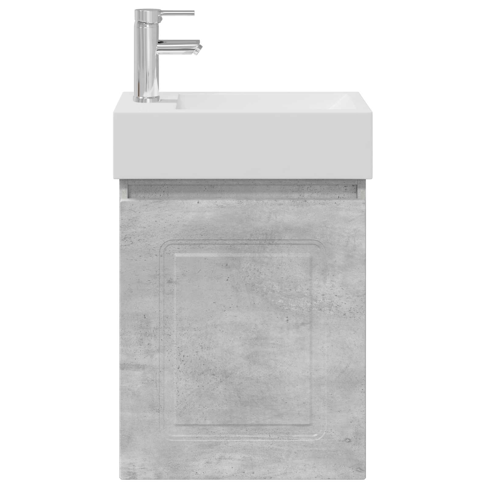 Badezimmer Waschtischunterschrank mit Wasserhahn Betongrau