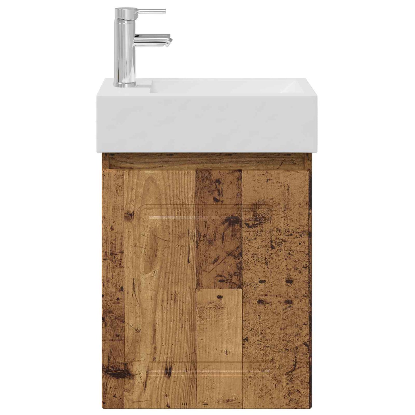 Badezimmer Waschtischunterschrank mit Wasserhahn Altholz