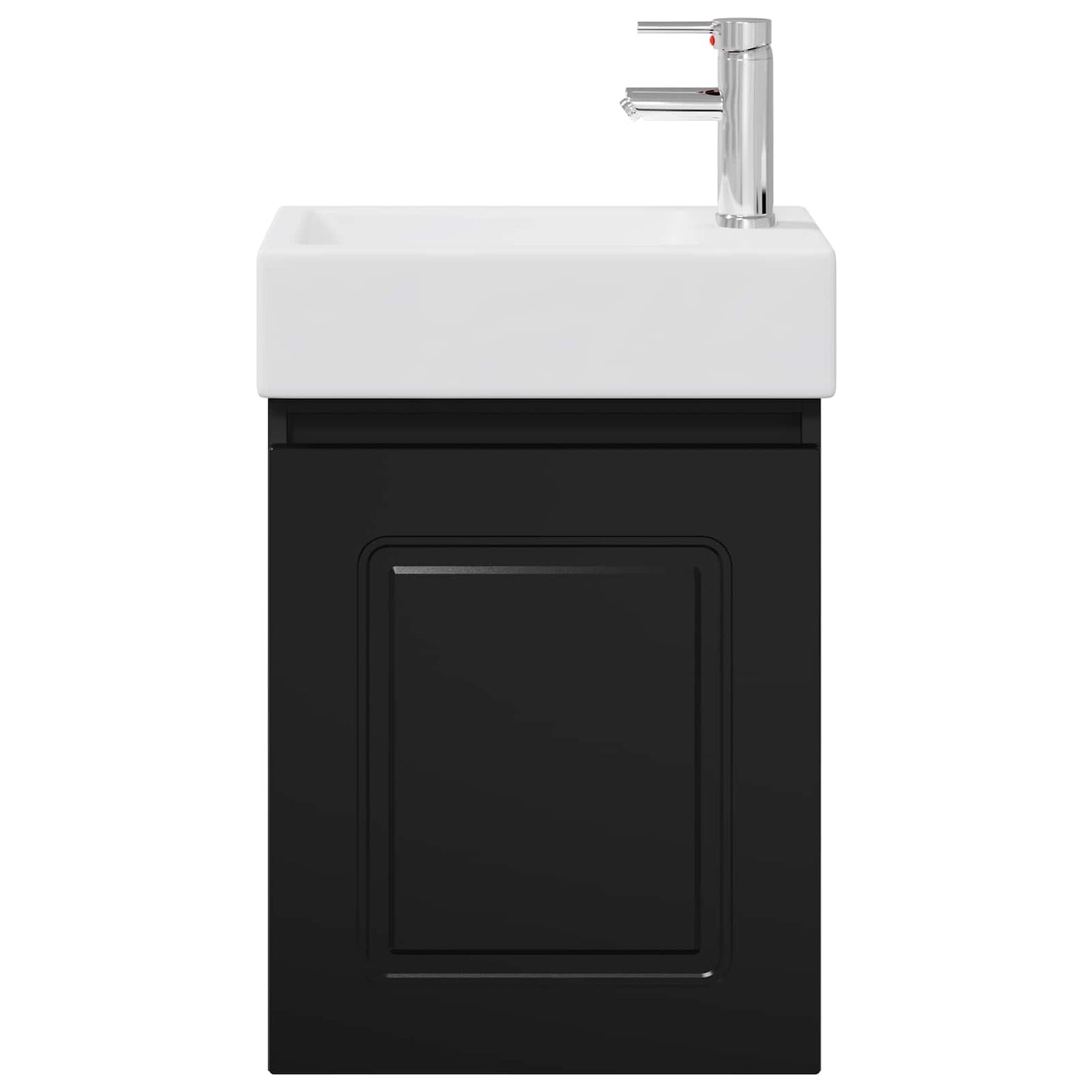 Badezimmer Waschtischunterschrank mit Wasserhahn Schwarz