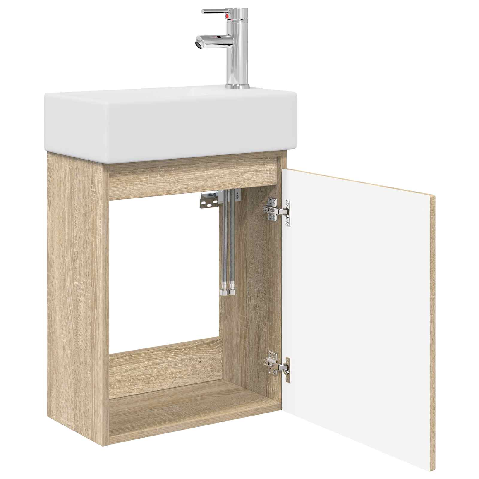 Badezimmer Waschtischunterschrank mit Wasserhahn Sonoma-Eiche
