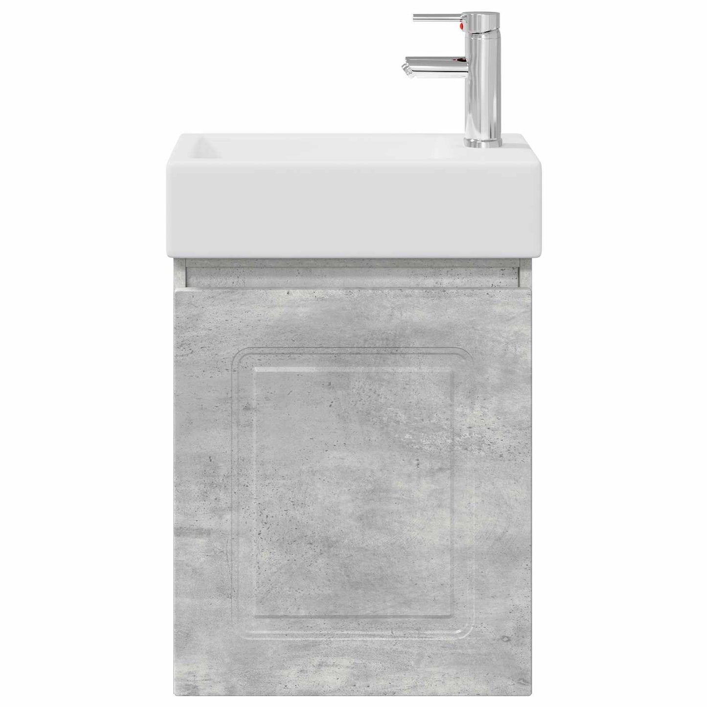 Badezimmer Waschtischunterschrank mit Wasserhahn Betongrau