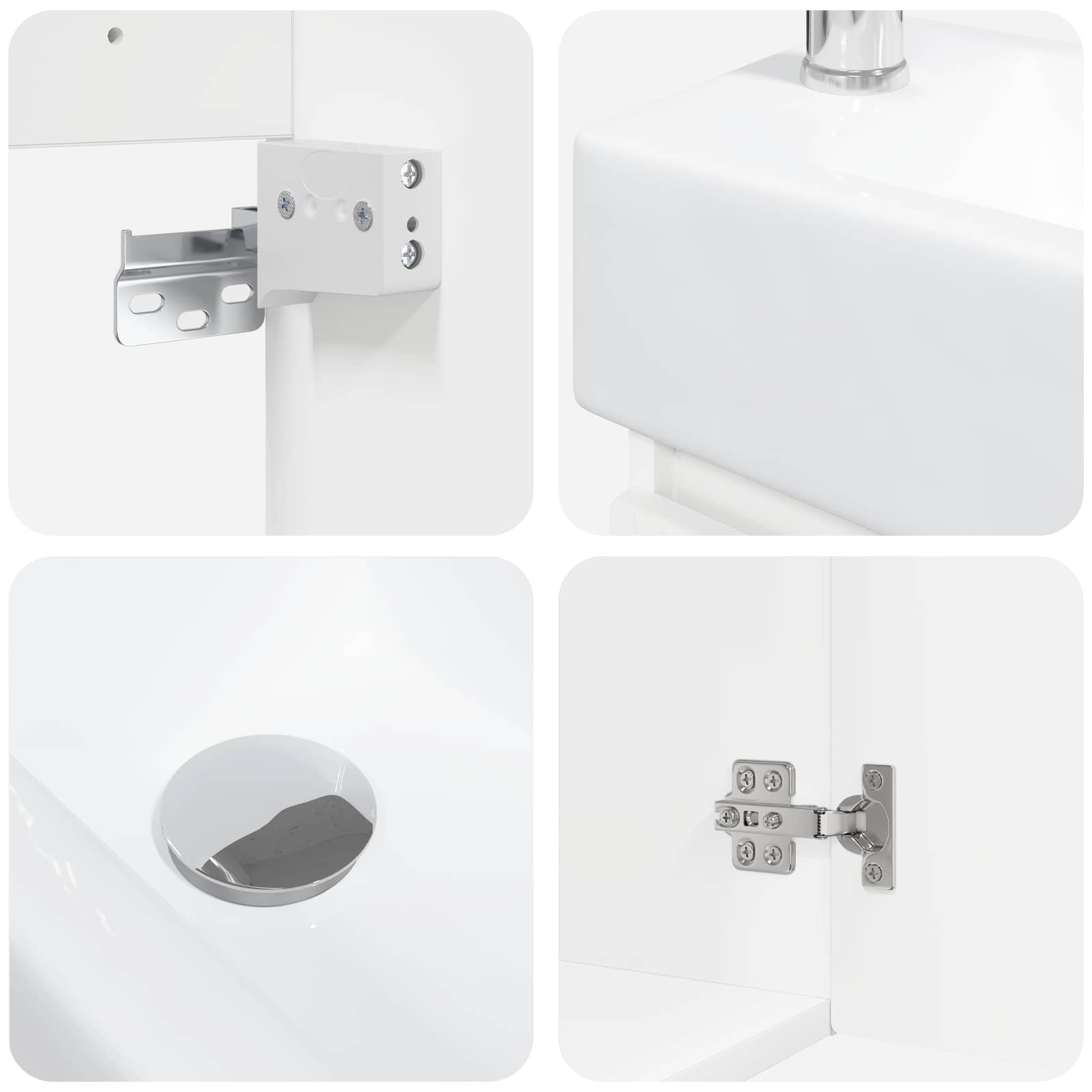 Badezimmer Waschtischunterschrank mit Wasserhahn Weiß