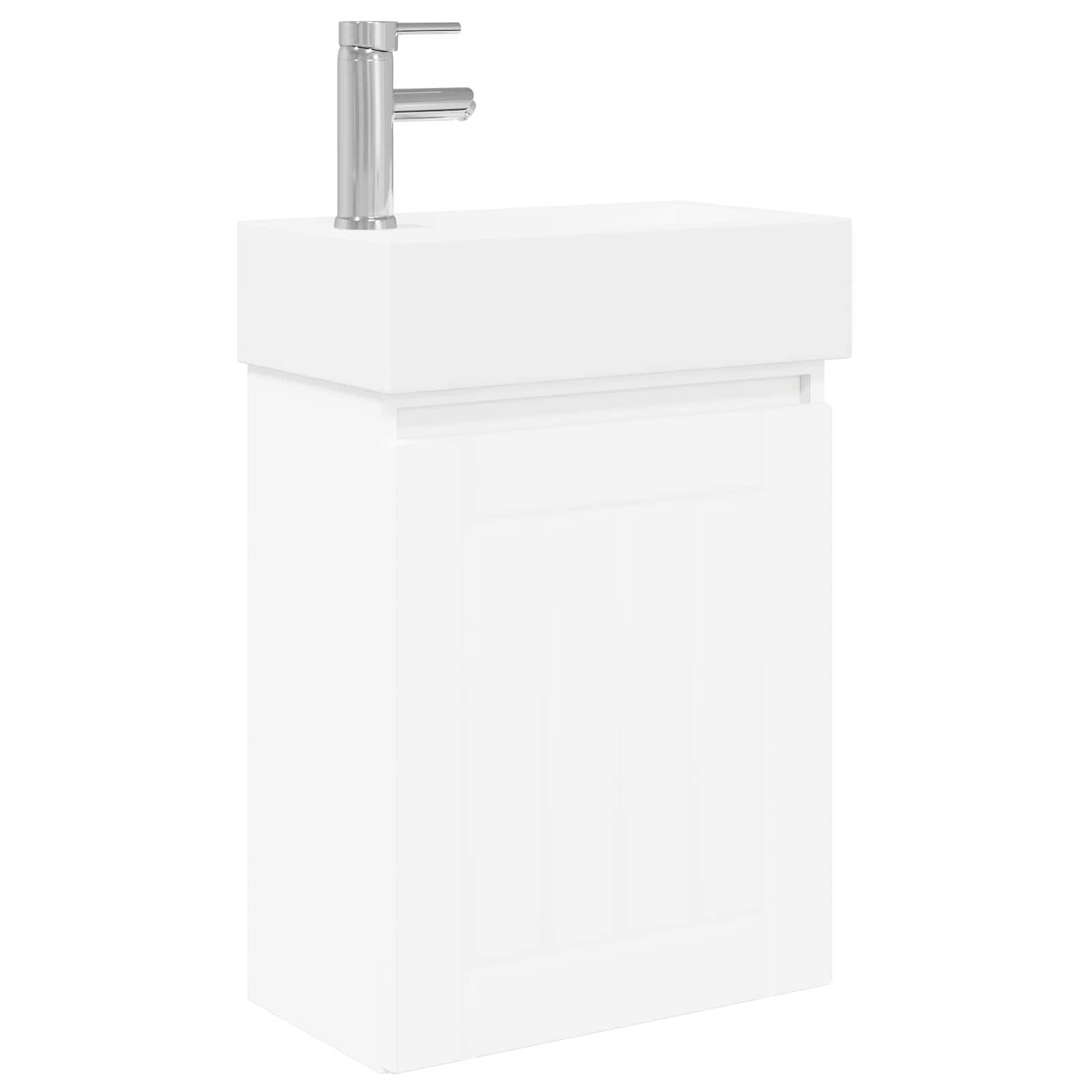 Badezimmer Waschtischunterschrank mit Wasserhahn Weiß