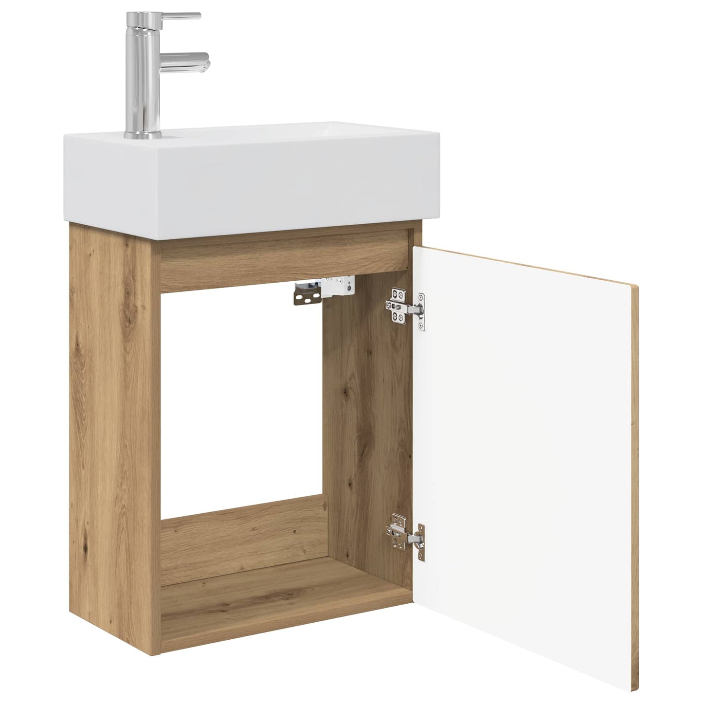 Badezimmer Waschtischunterschrank mit Wasserhahn Artisan-Eiche