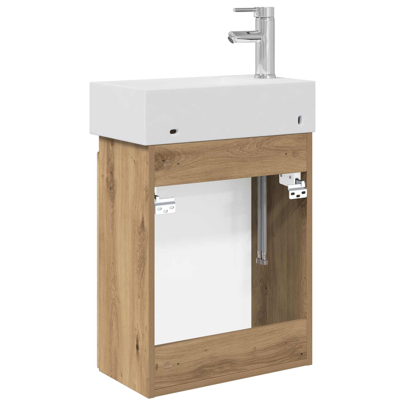 Badezimmer Waschtischunterschrank mit Wasserhahn Artisan-Eiche