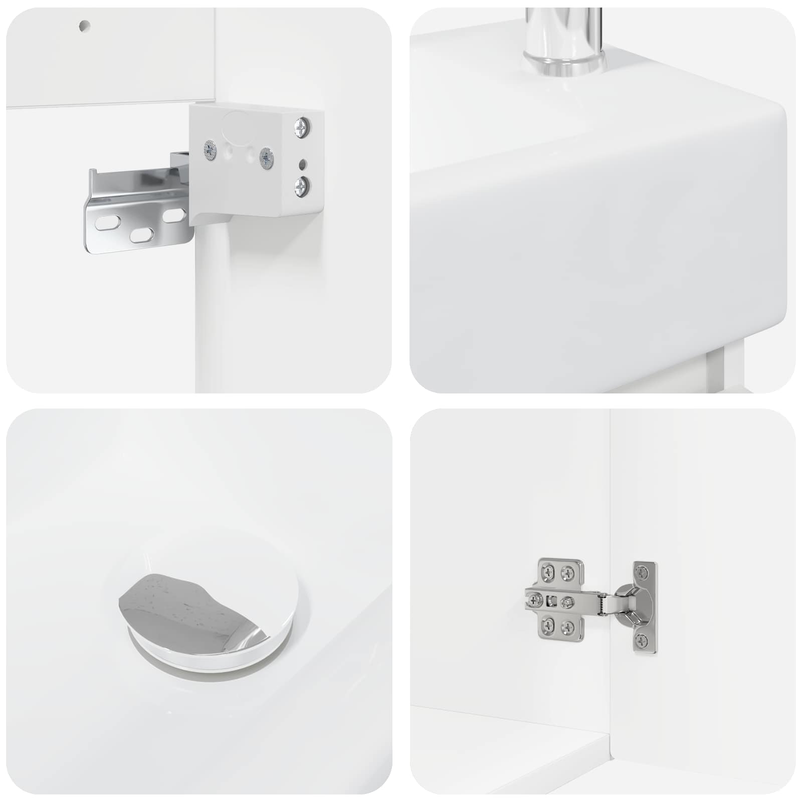 Badezimmer Waschtischunterschrank mit Wasserhahn Weiß