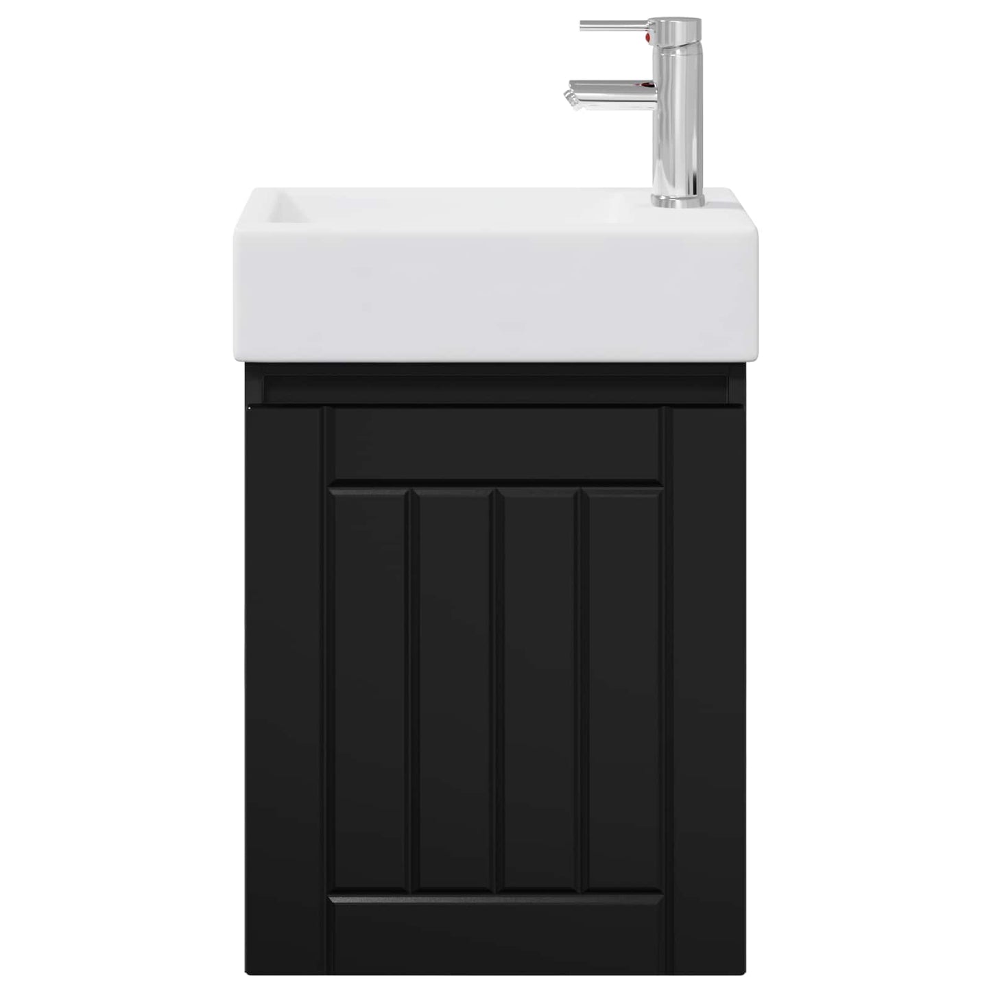 Badezimmer Waschtischunterschrank mit Wasserhahn Schwarz