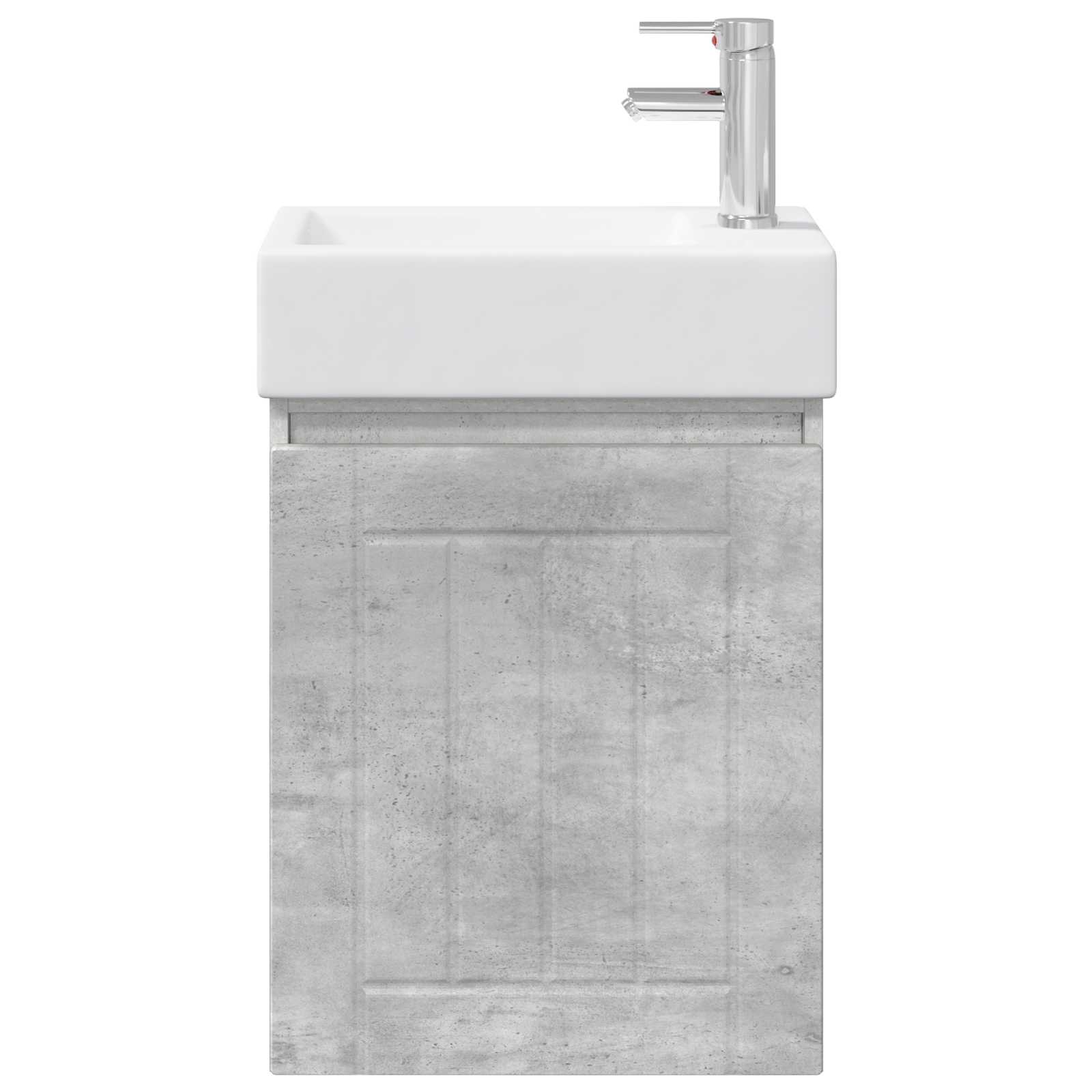 Badezimmer Waschtischunterschrank mit Wasserhahn Betongrau