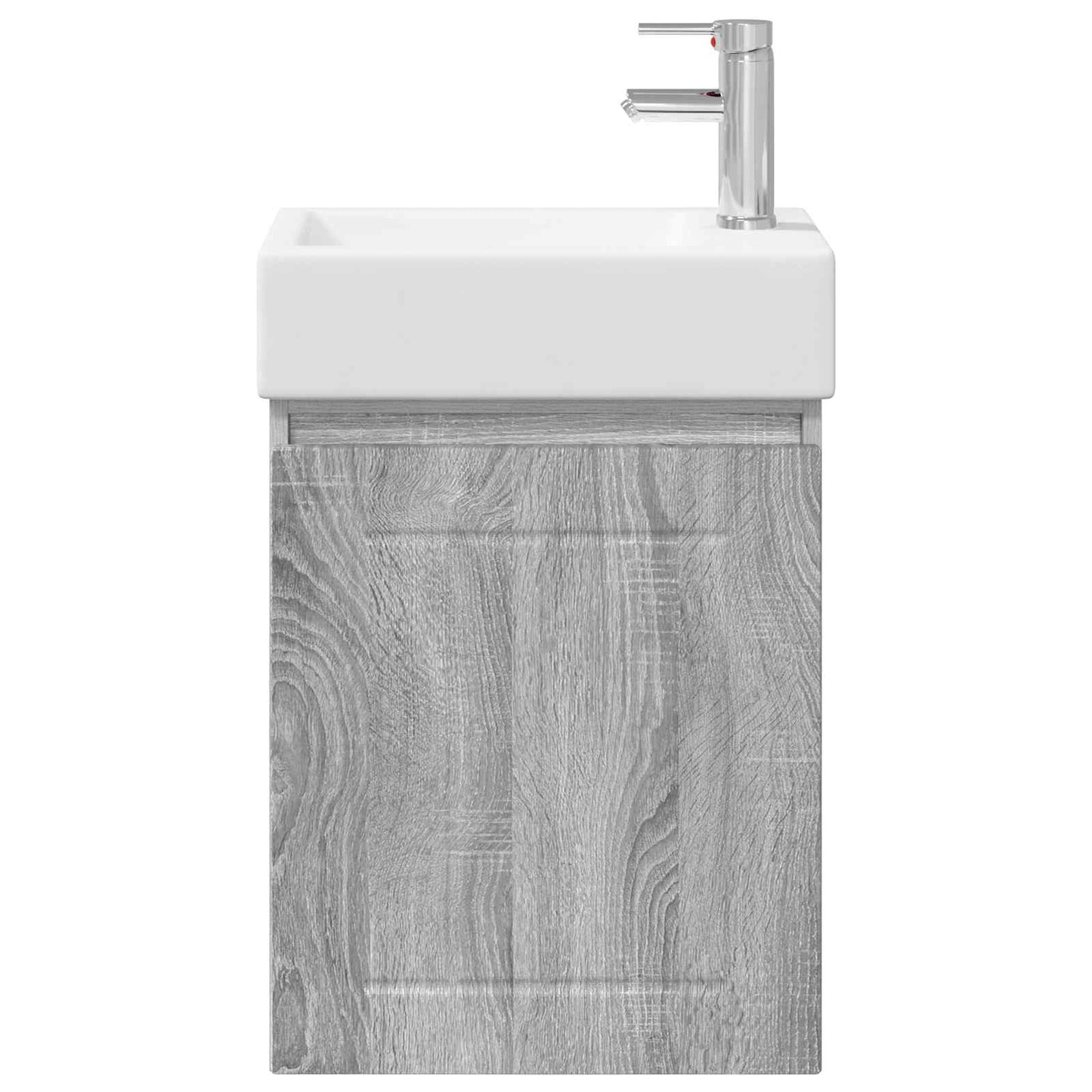 Badezimmer Waschtischunterschrank mit Wasserhahn Grau Sonoma