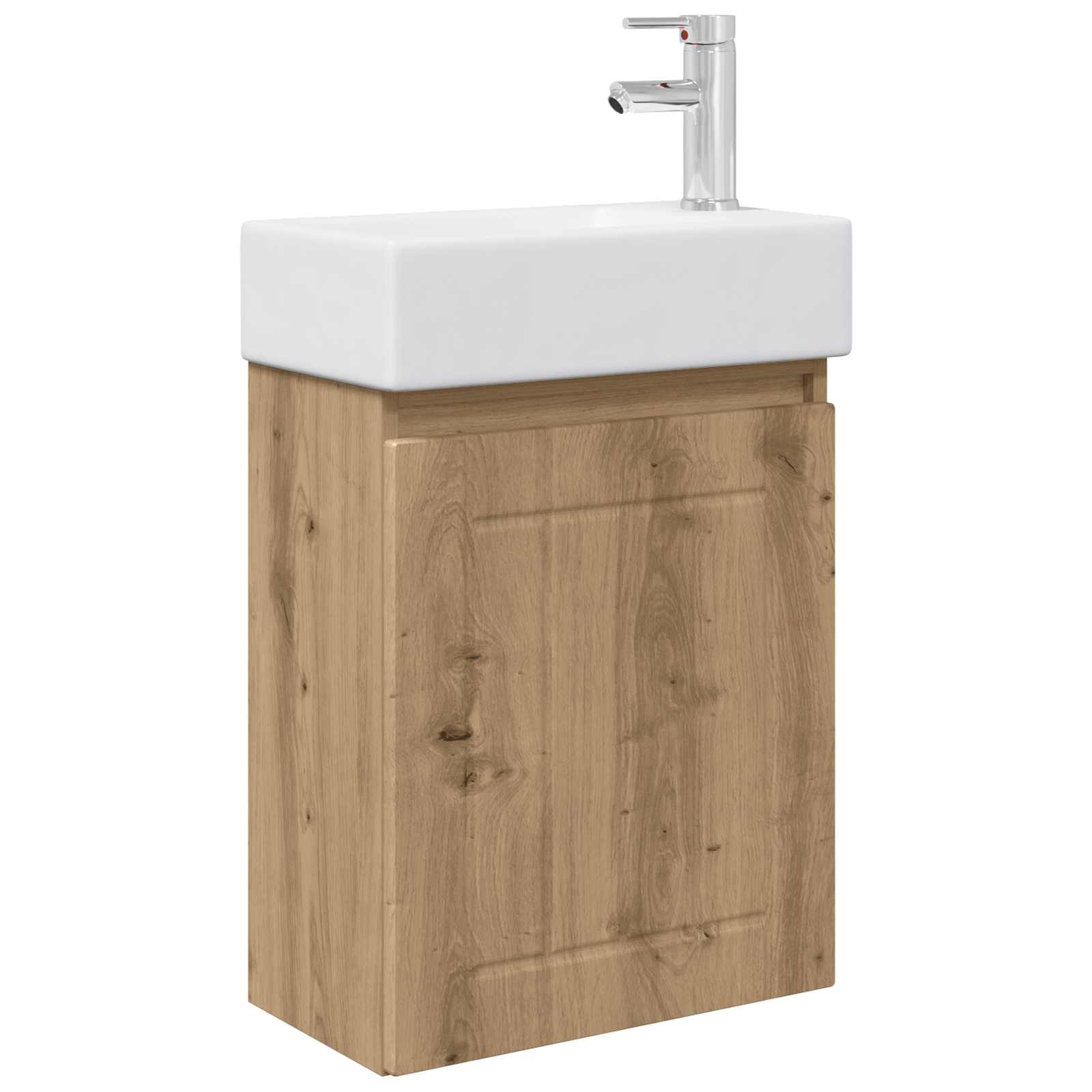 Badezimmer Waschtischunterschrank mit Wasserhahn Artisan-Eiche