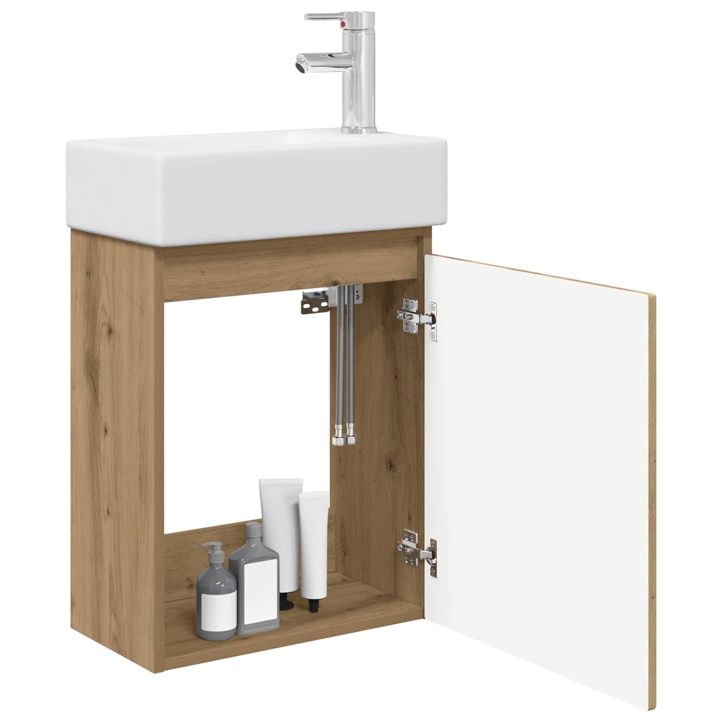Badezimmer Waschtischunterschrank mit Wasserhahn Artisan-Eiche