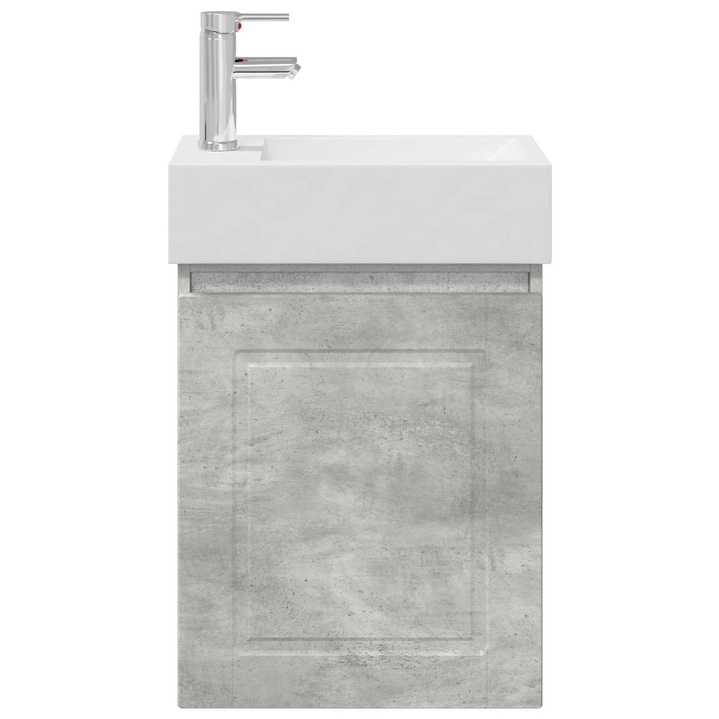Badezimmer Waschtischunterschrank mit Wasserhahn Betongrau