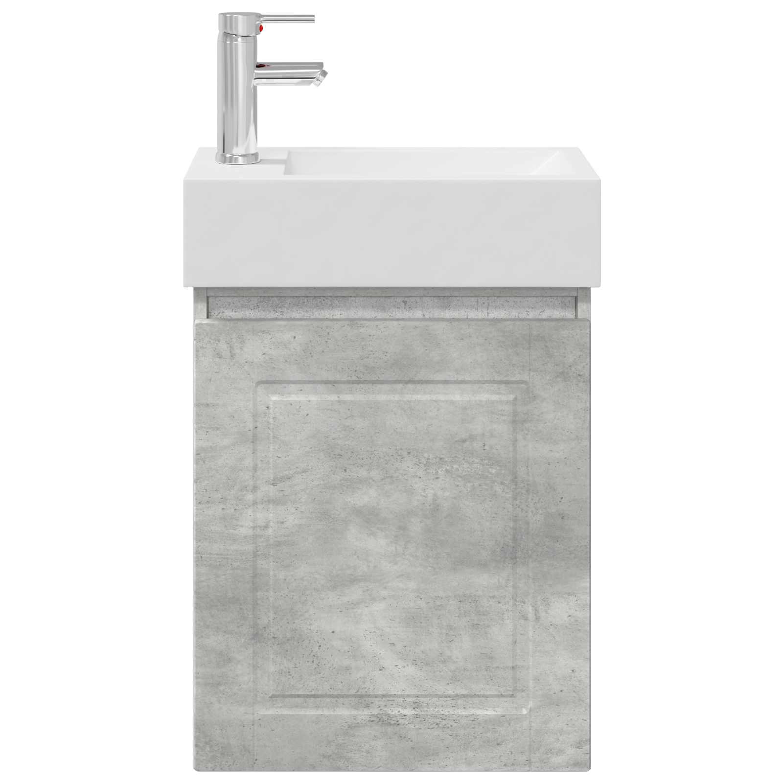 Badezimmer Waschtischunterschrank mit Wasserhahn Betongrau