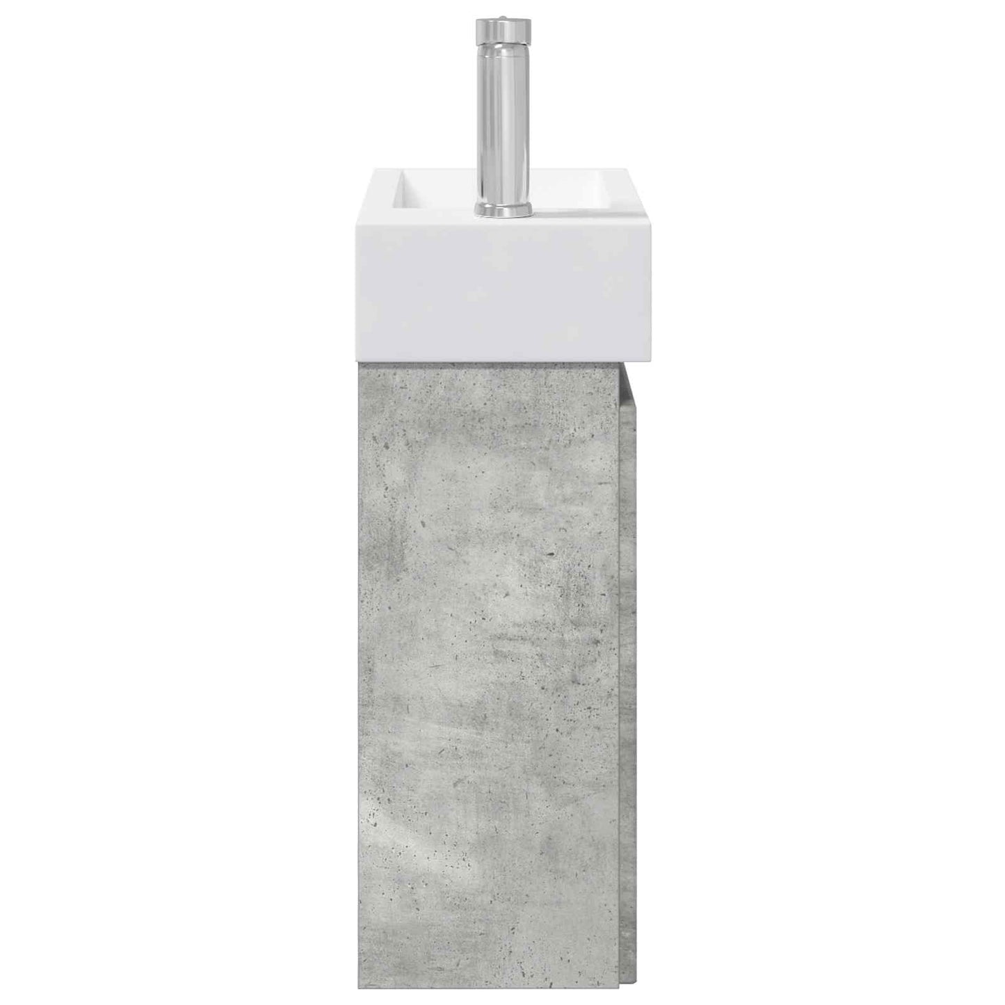 Badezimmer Waschtischunterschrank mit Wasserhahn Betongrau