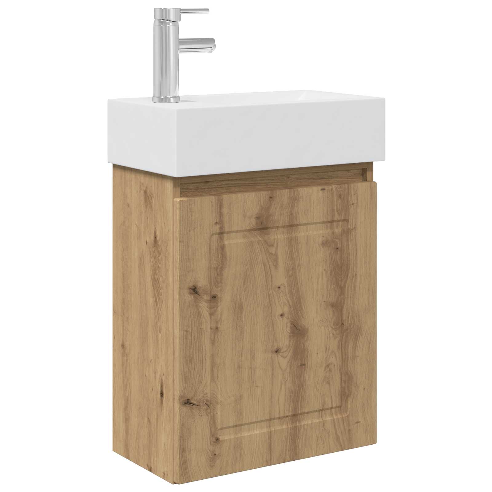 Badezimmer Waschtischunterschrank mit Wasserhahn Artisan-Eiche
