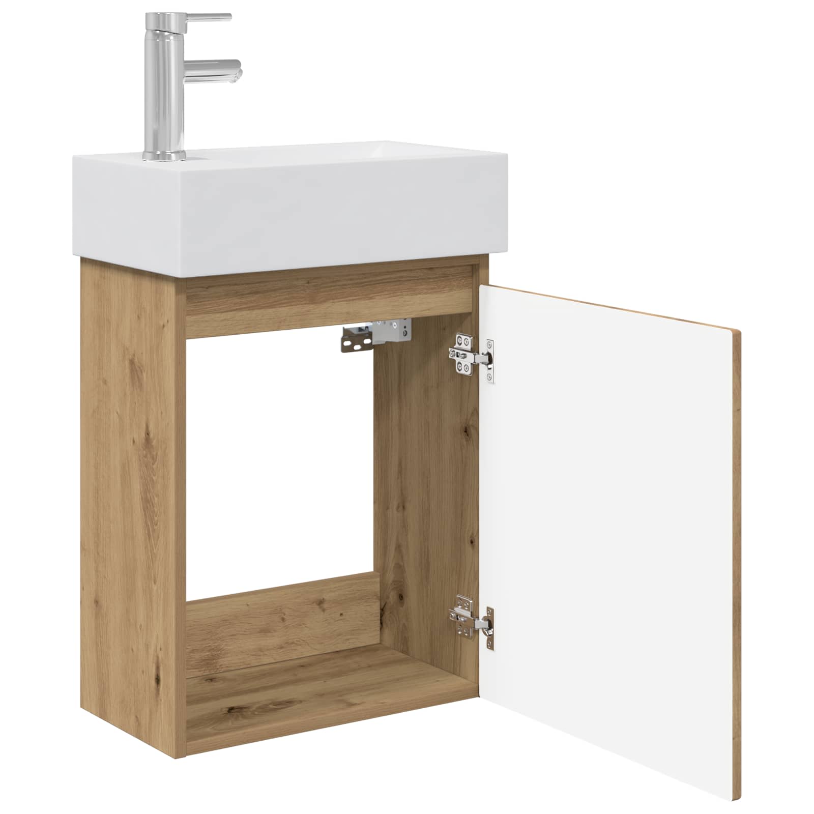 Badezimmer Waschtischunterschrank mit Wasserhahn Artisan-Eiche