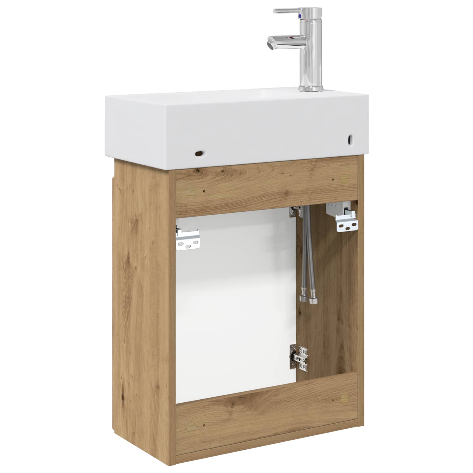 Badezimmer Waschtischunterschrank mit Wasserhahn Artisan-Eiche