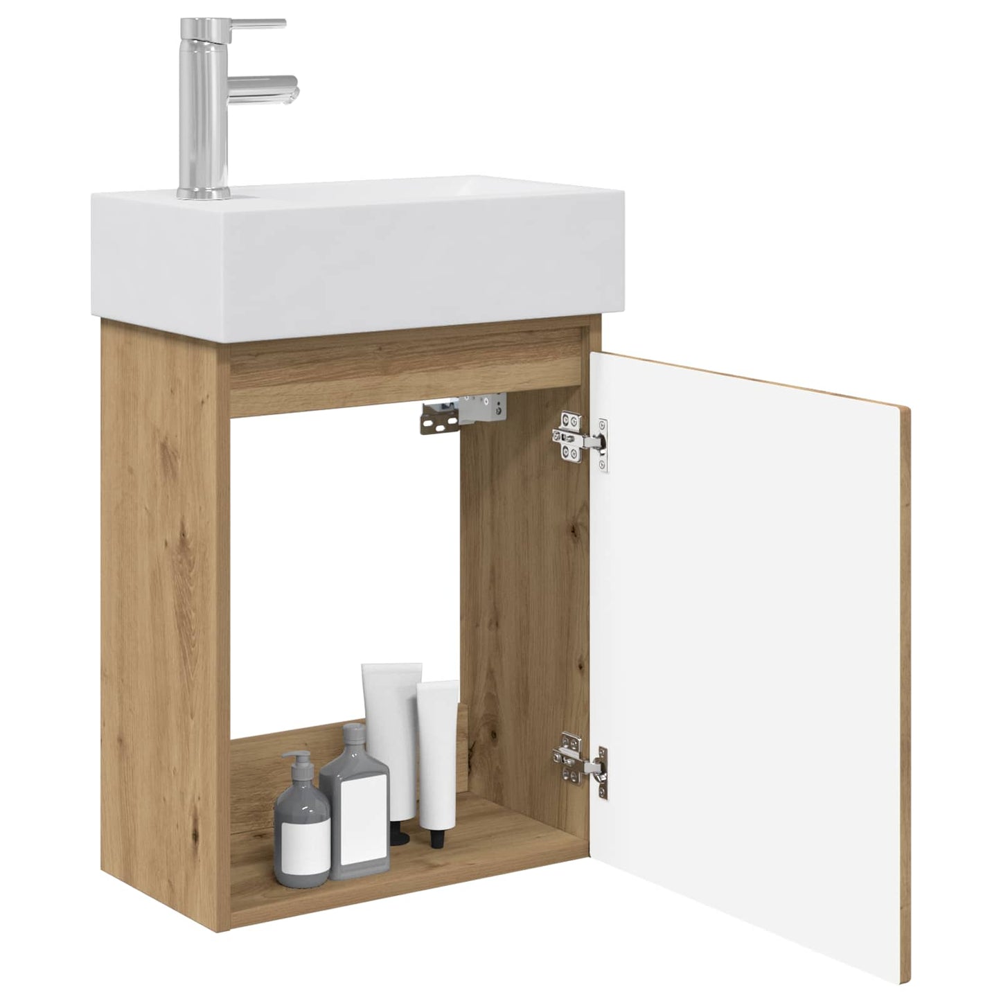 Badezimmer Waschtischunterschrank mit Wasserhahn Artisan-Eiche