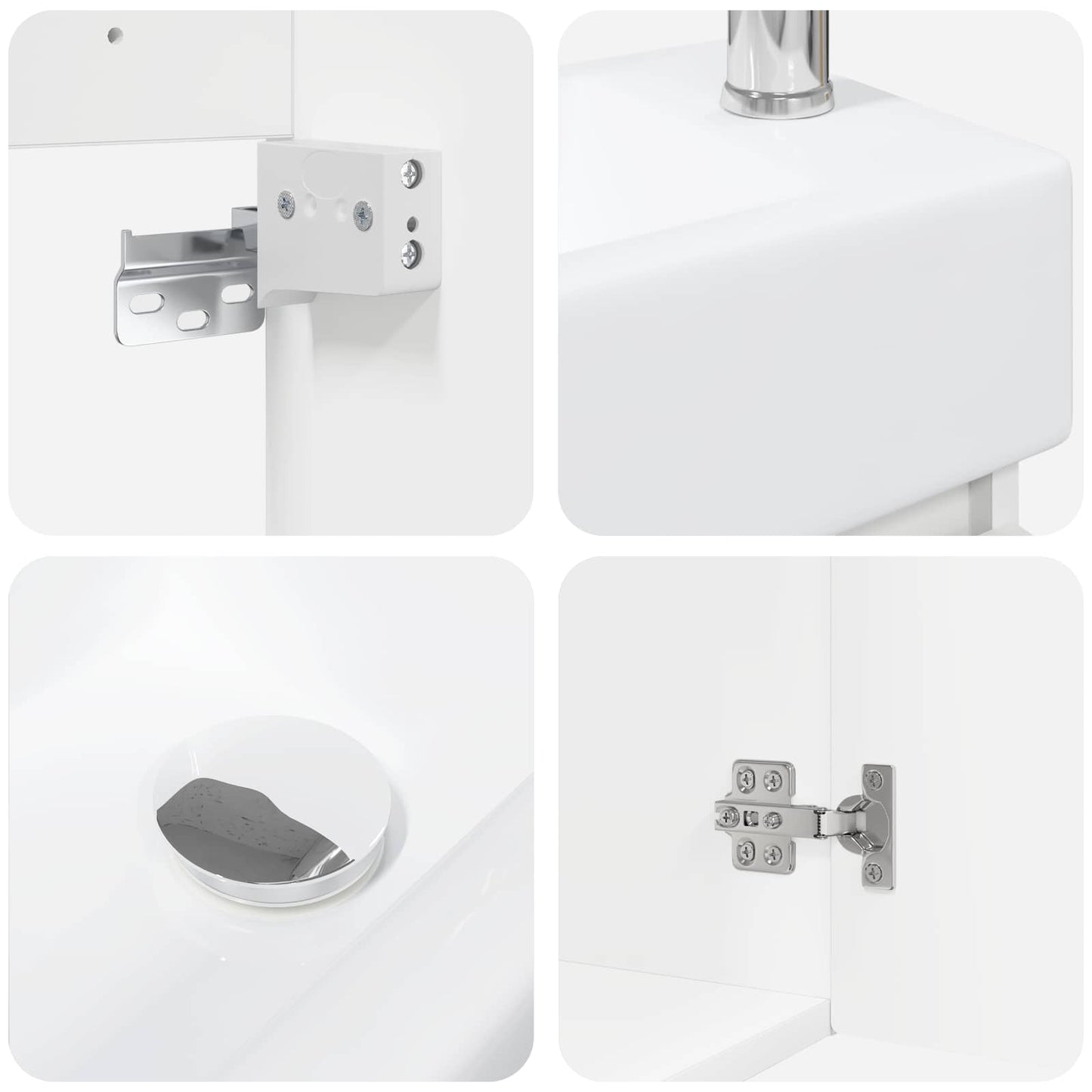 Badezimmer Waschtischunterschrank mit Wasserhahn Weiß