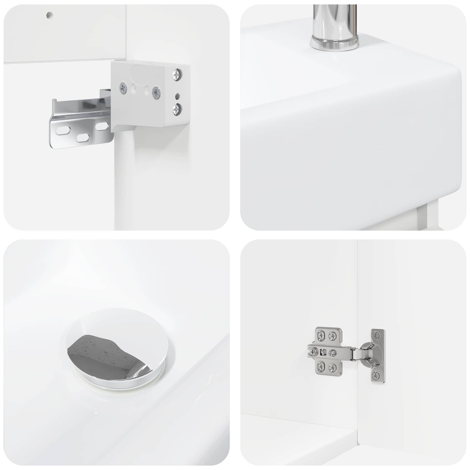 Badezimmer Waschtischunterschrank mit Wasserhahn Weiß