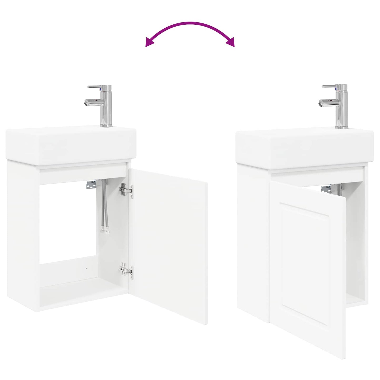 Badezimmer Waschtischunterschrank mit Wasserhahn Weiß