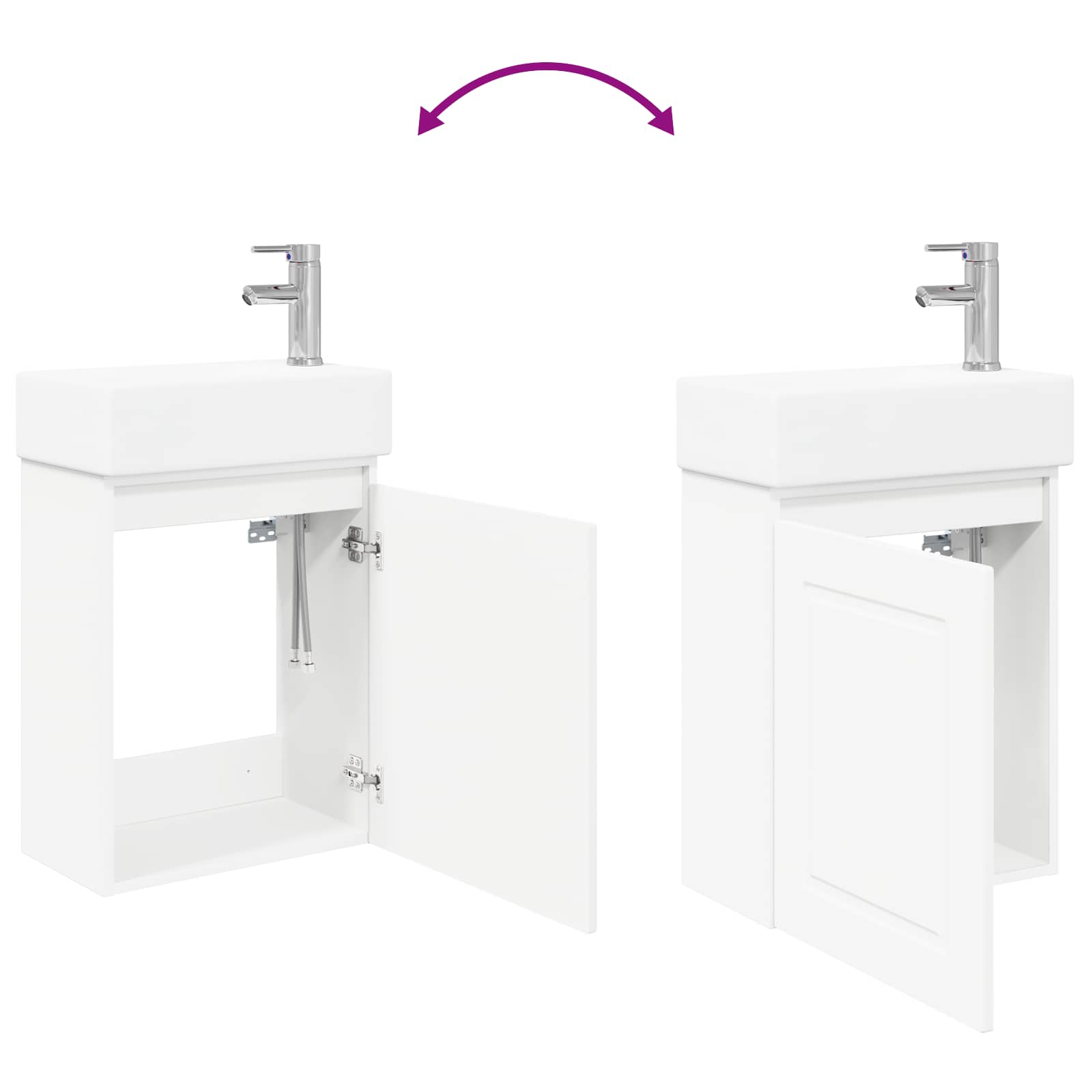 Badezimmer Waschtischunterschrank mit Wasserhahn Weiß