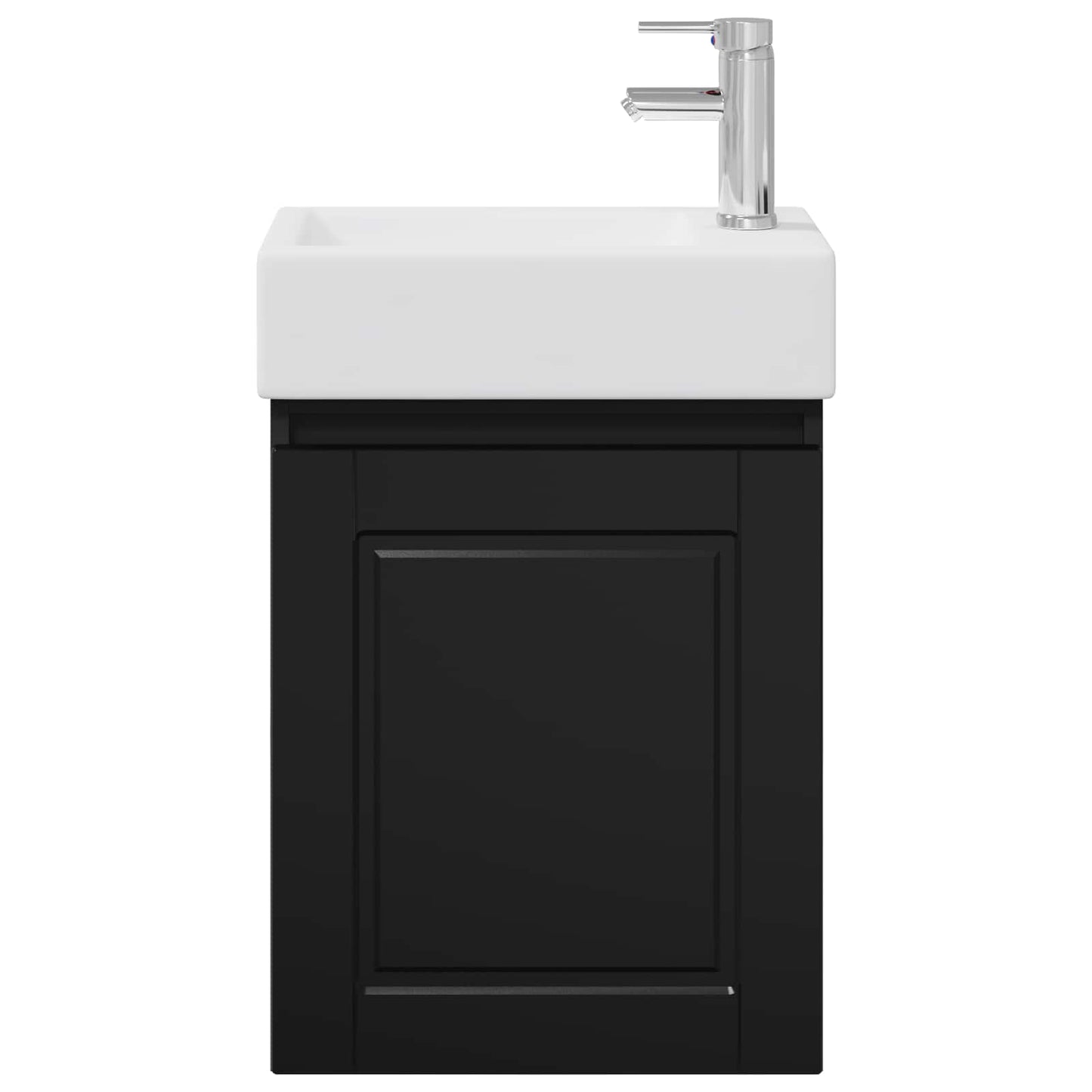 Badezimmer Waschtischunterschrank mit Wasserhahn Schwarz