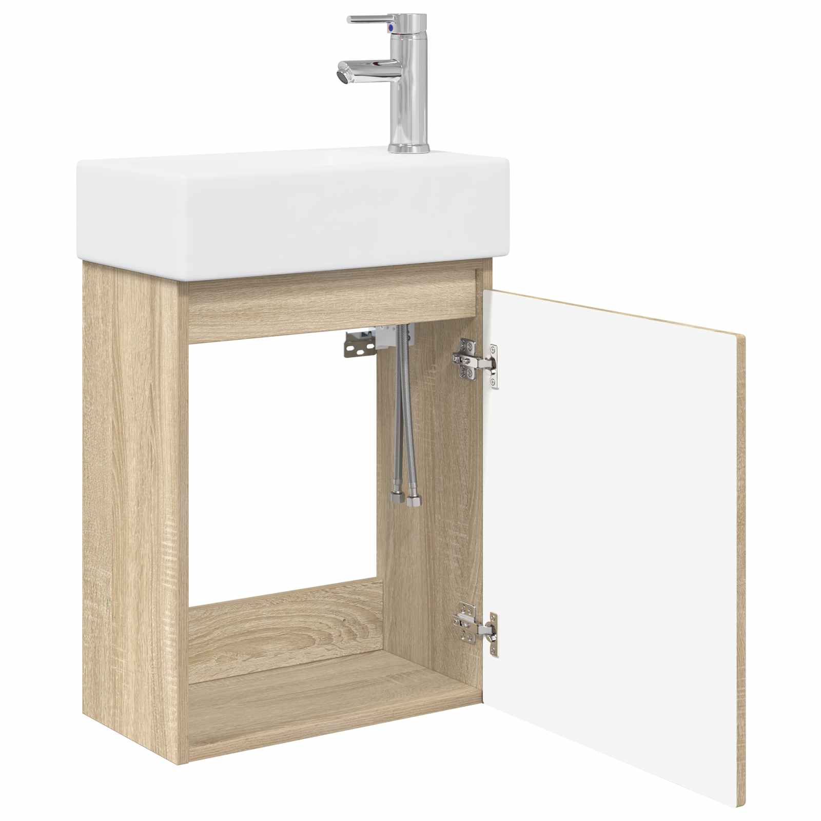 Badezimmer Waschtischunterschrank mit Wasserhahn Sonoma-Eiche