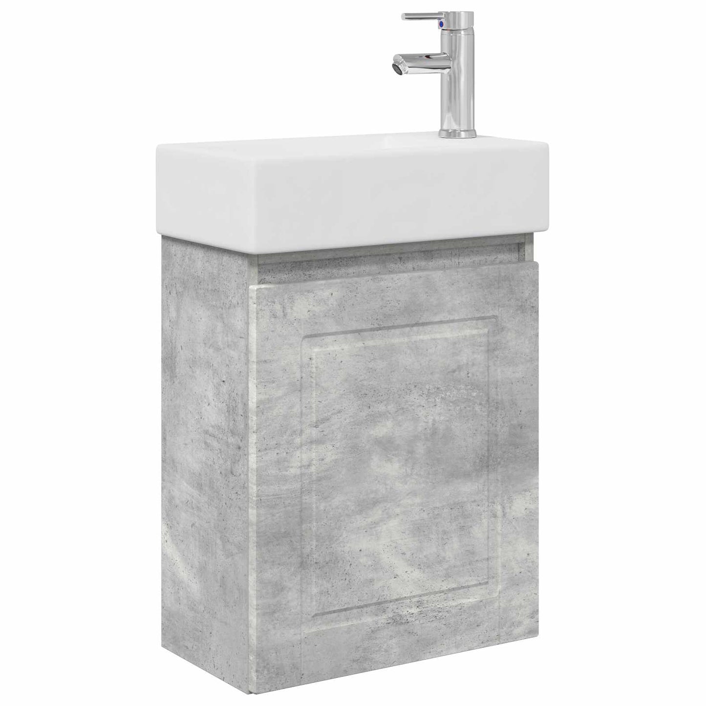 Badezimmer Waschtischunterschrank mit Wasserhahn Betongrau