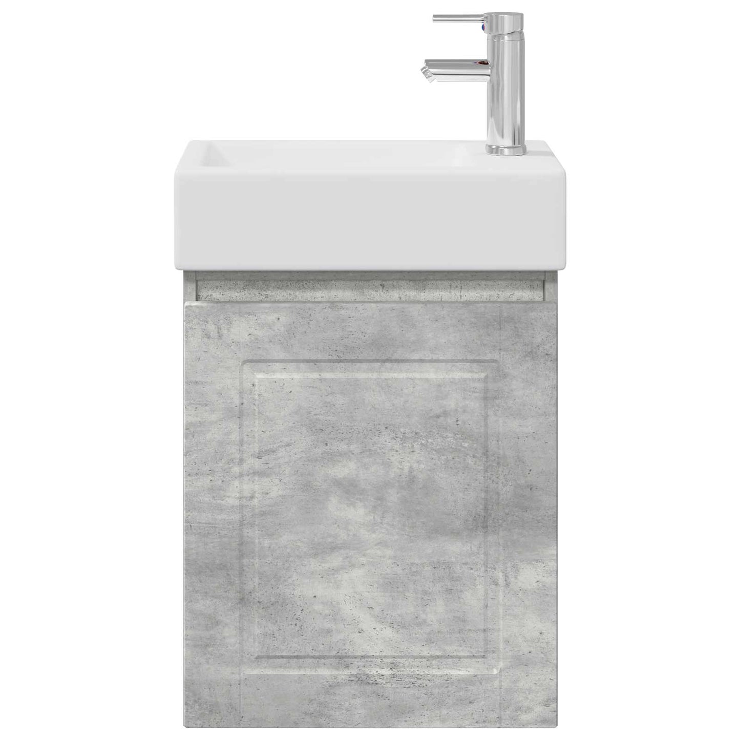 Badezimmer Waschtischunterschrank mit Wasserhahn Betongrau