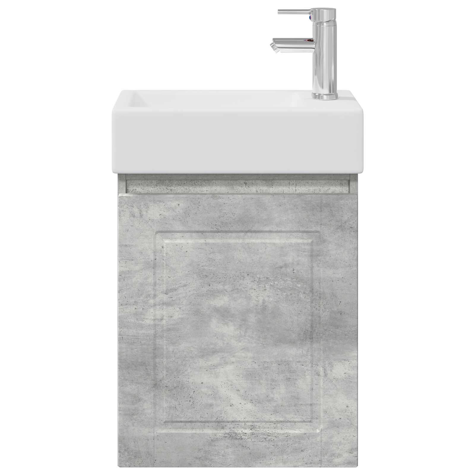 Badezimmer Waschtischunterschrank mit Wasserhahn Betongrau