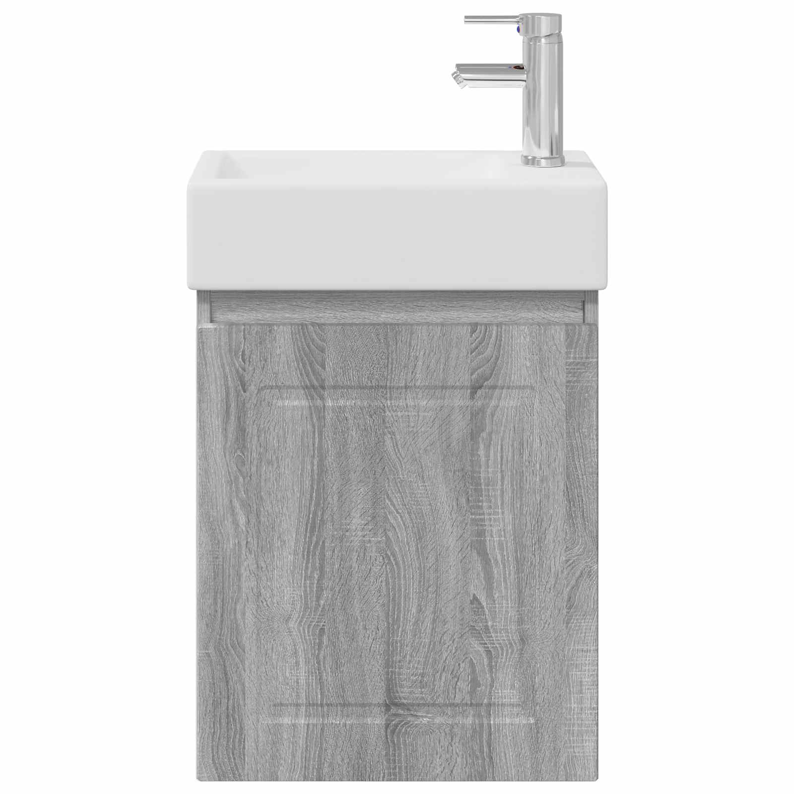 Badezimmer Waschtischunterschrank mit Wasserhahn Sonoma-Grau