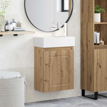 Badezimmer Waschtischunterschrank mit Wasserhahn Artisan-Eiche