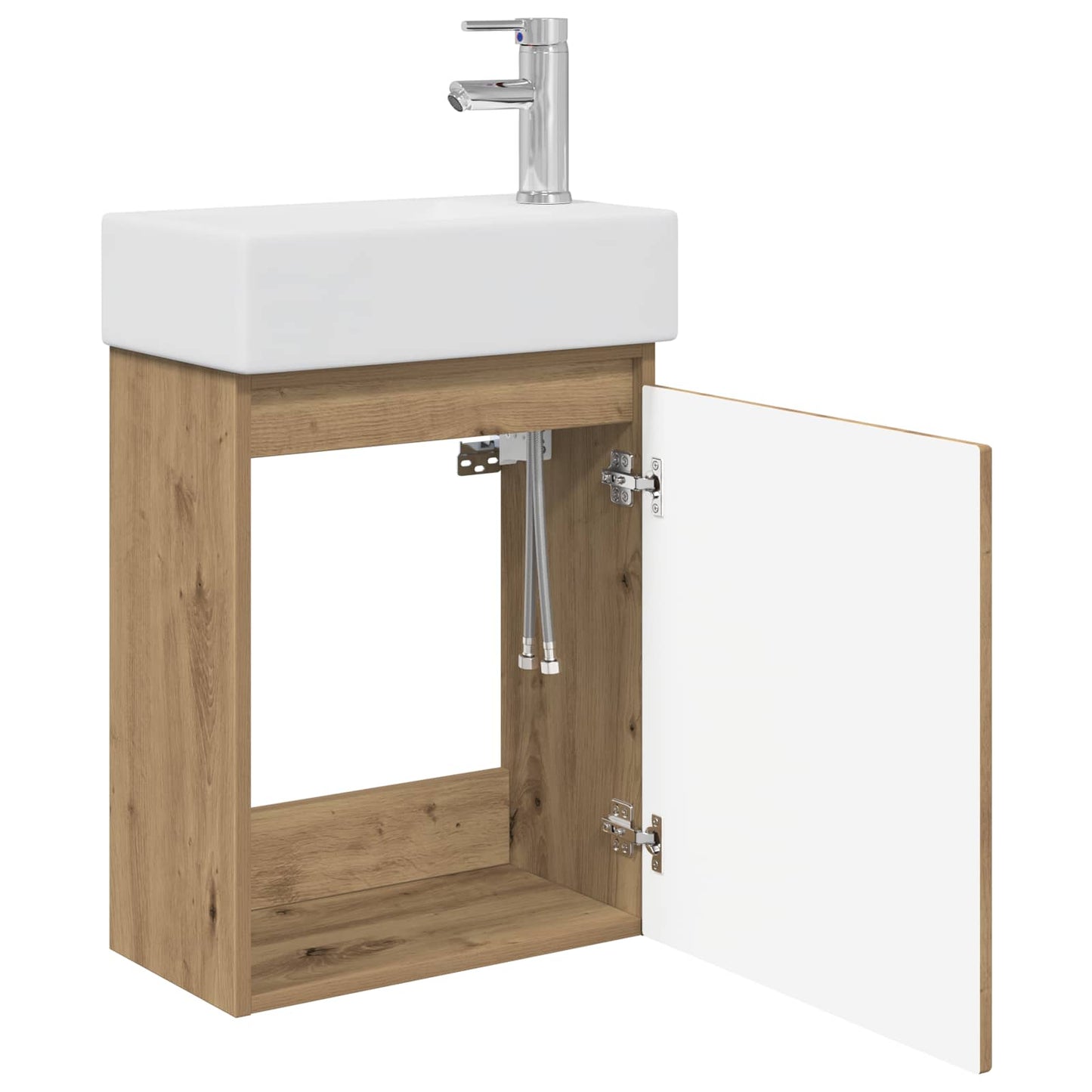 Badezimmer Waschtischunterschrank mit Wasserhahn Artisan-Eiche