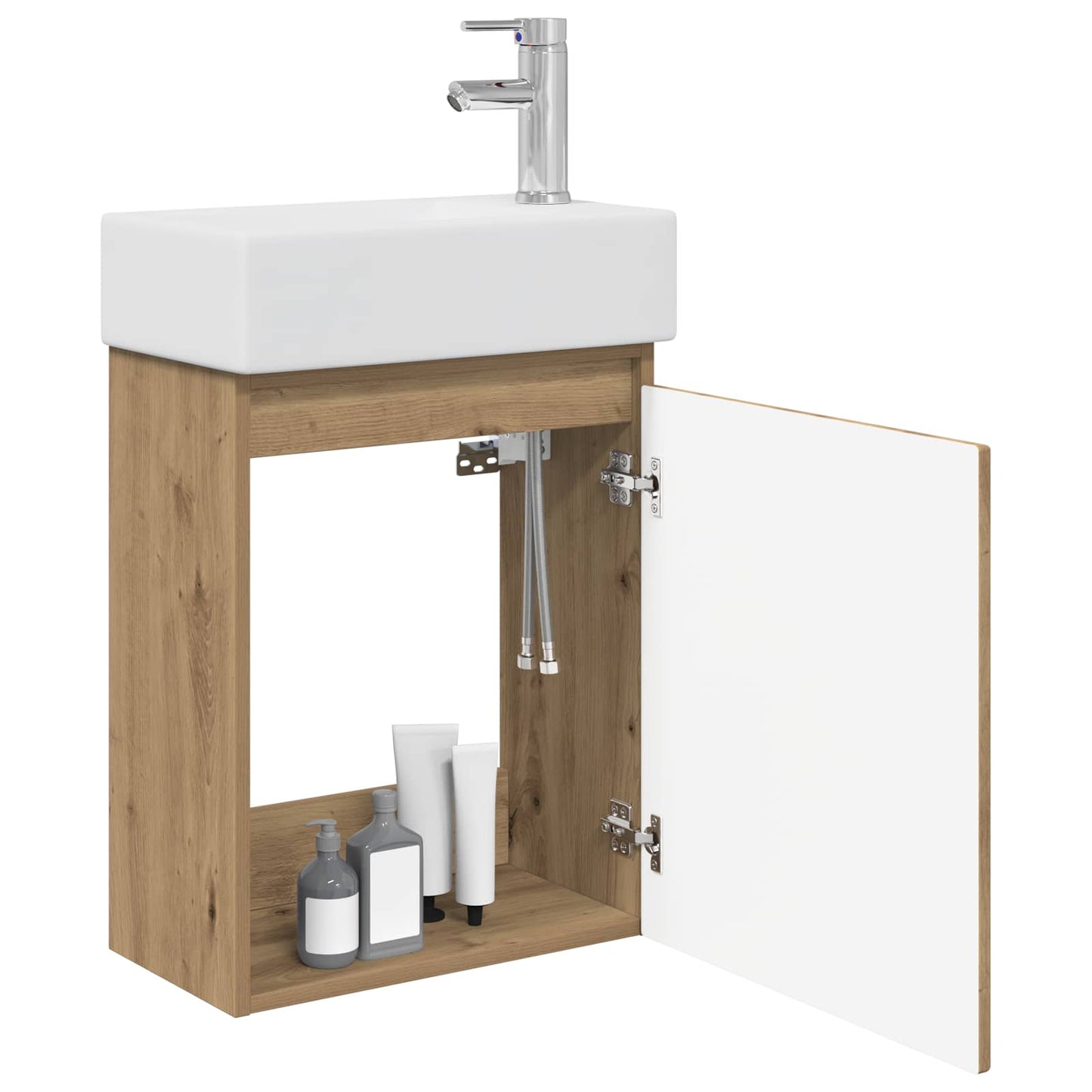 Badezimmer Waschtischunterschrank mit Wasserhahn Artisan-Eiche