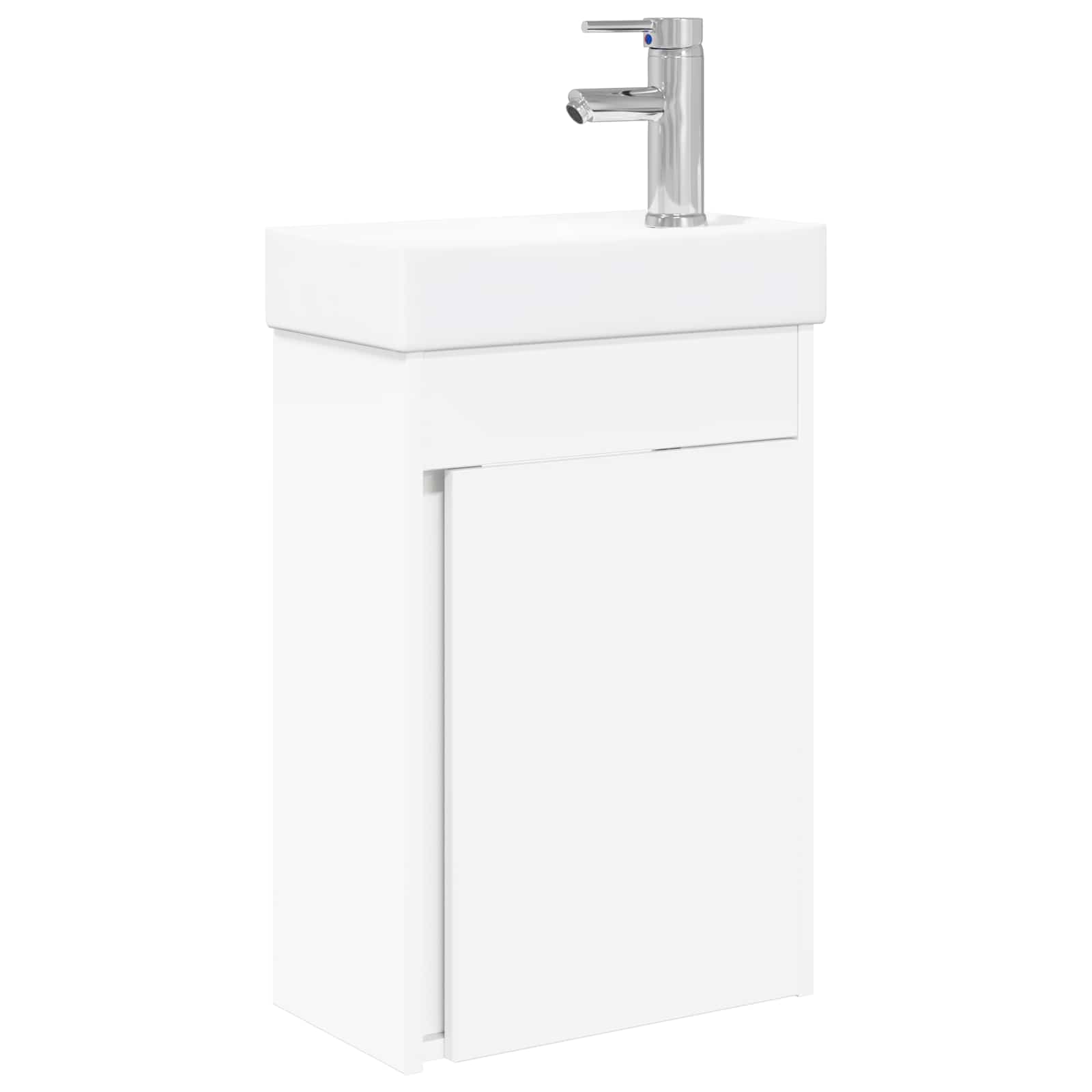 Badezimmer Waschtischunterschrank mit Wasserhahn Weiß
