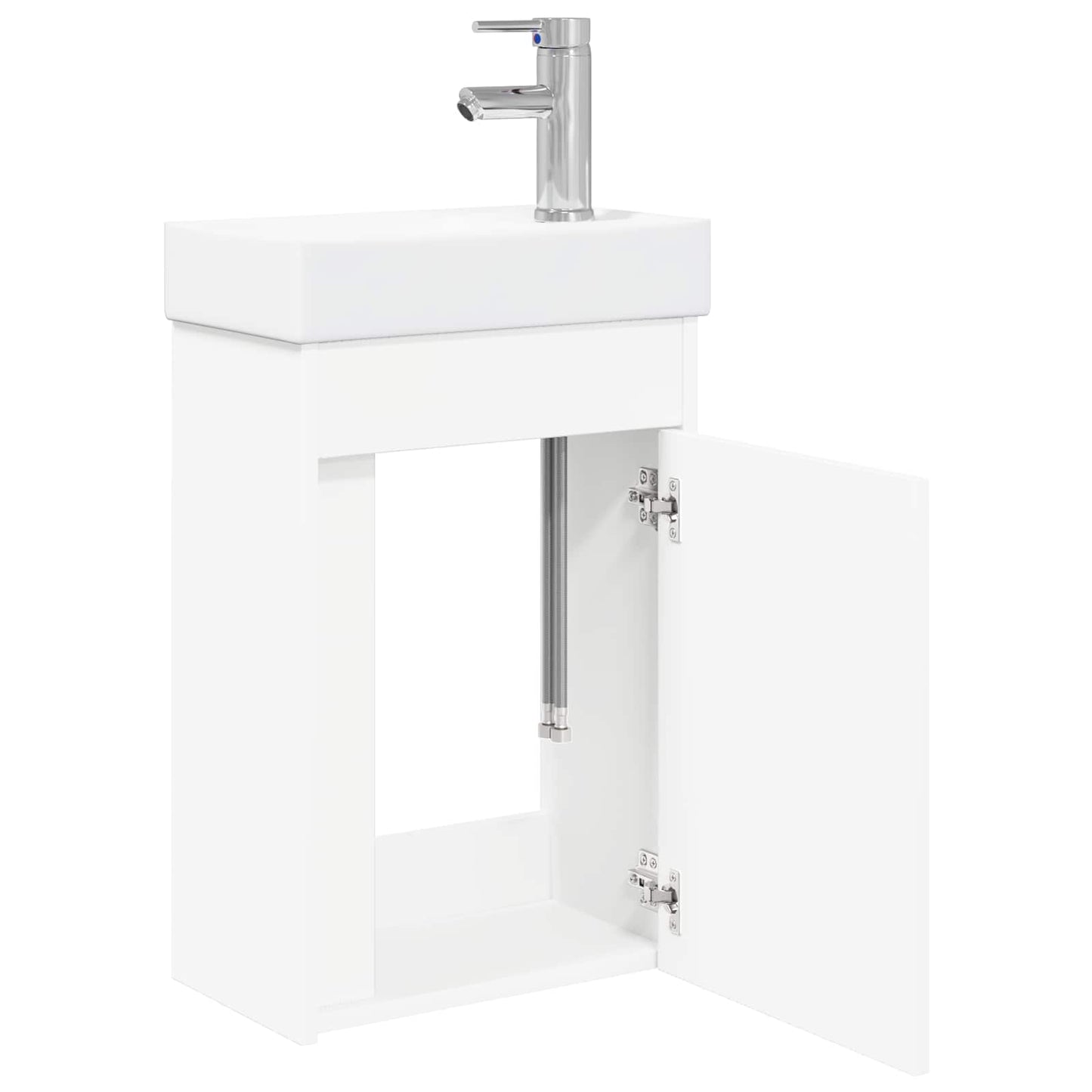 Badezimmer Waschtischunterschrank mit Wasserhahn Weiß