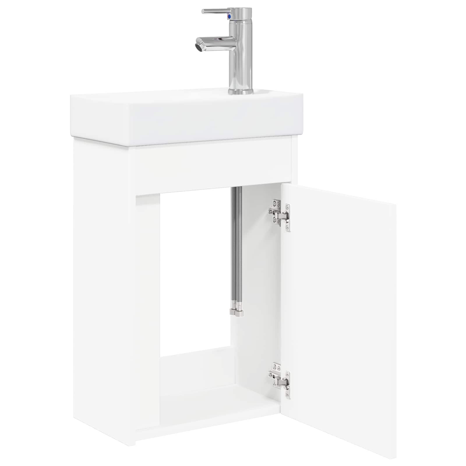 Badezimmer Waschtischunterschrank mit Wasserhahn Weiß